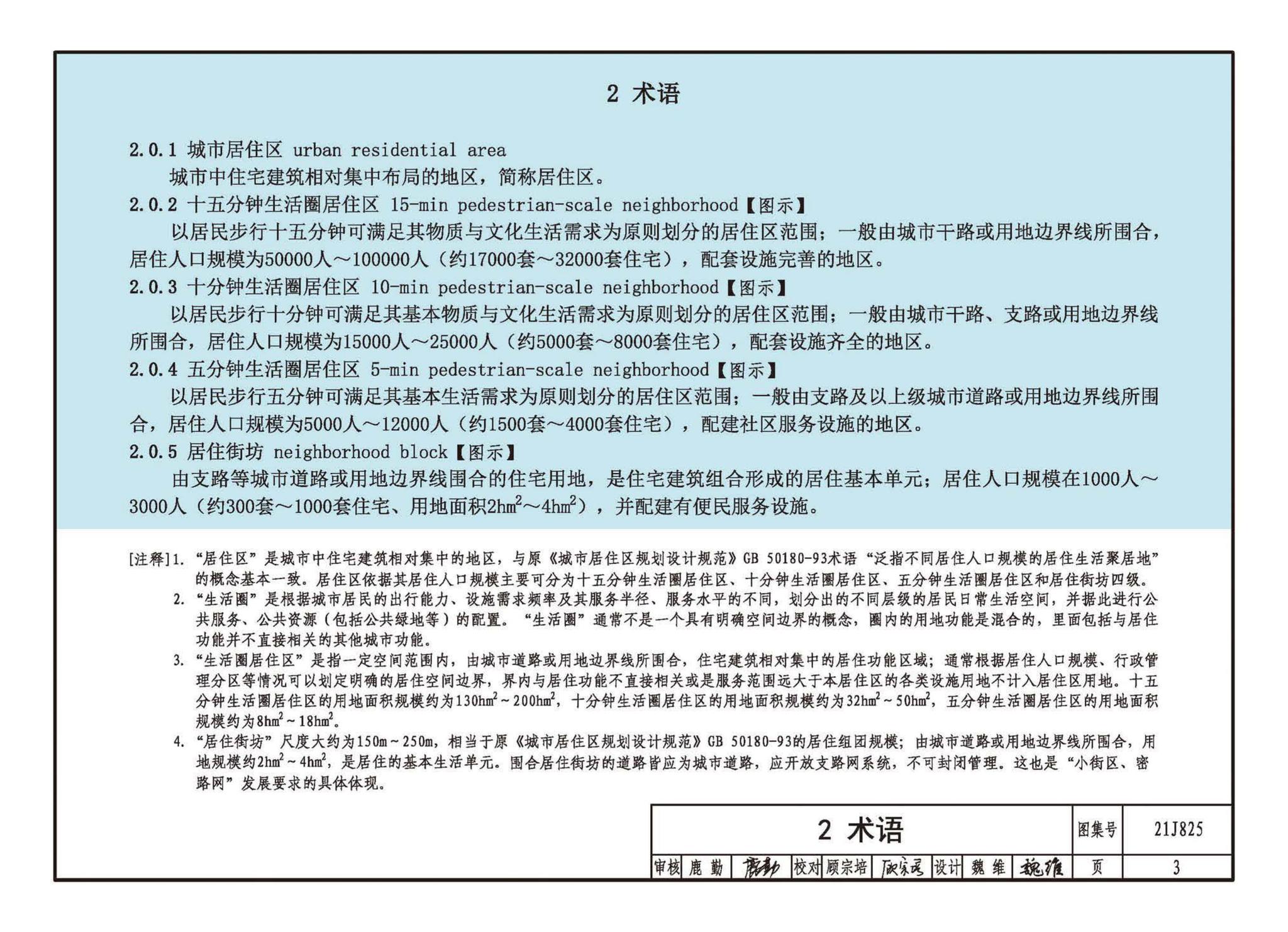 21J825--《城市居住区规划设计标准》图示