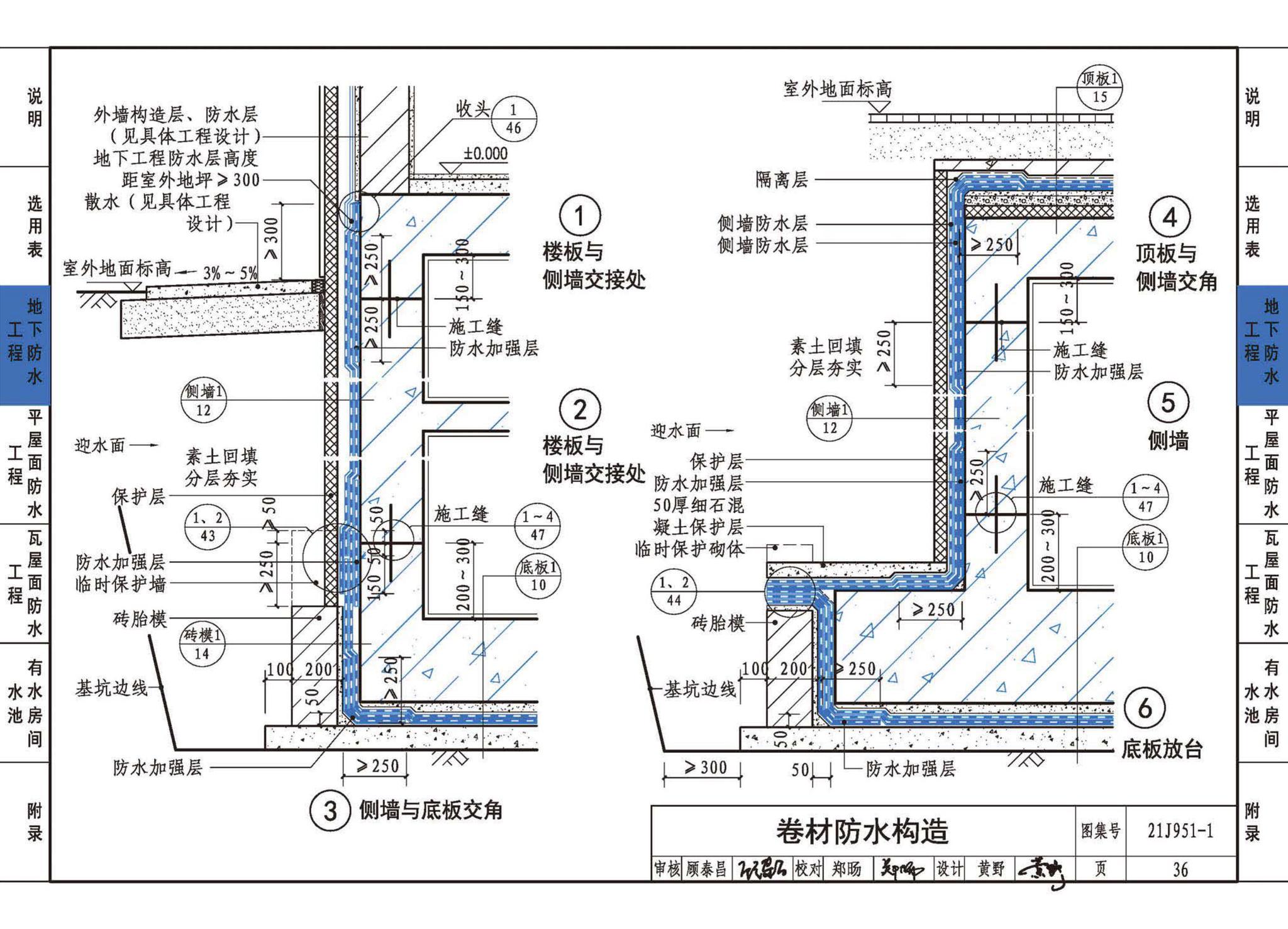 21J951-1--聚乙烯丙纶卷材复合防水构造