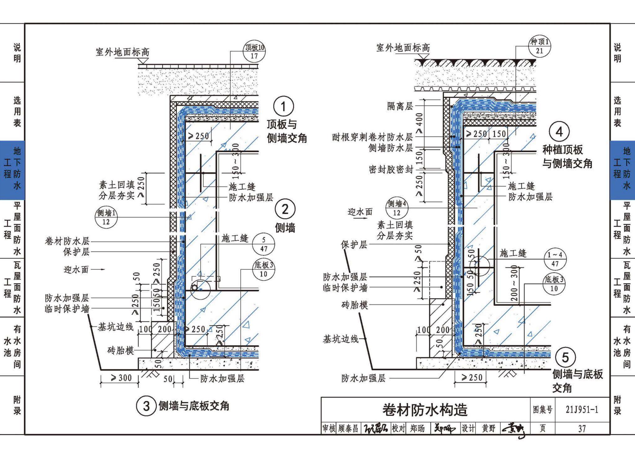 21J951-1--聚乙烯丙纶卷材复合防水构造