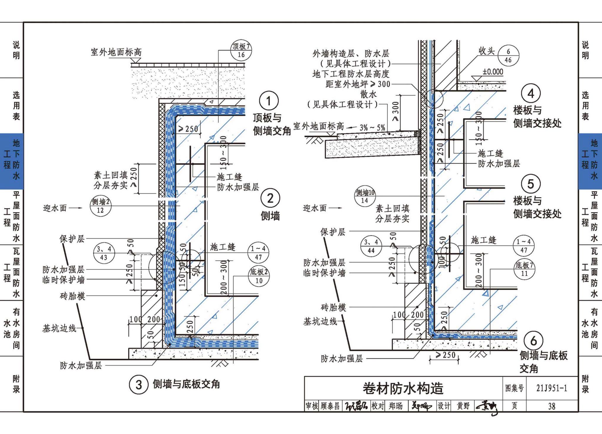 21J951-1--聚乙烯丙纶卷材复合防水构造