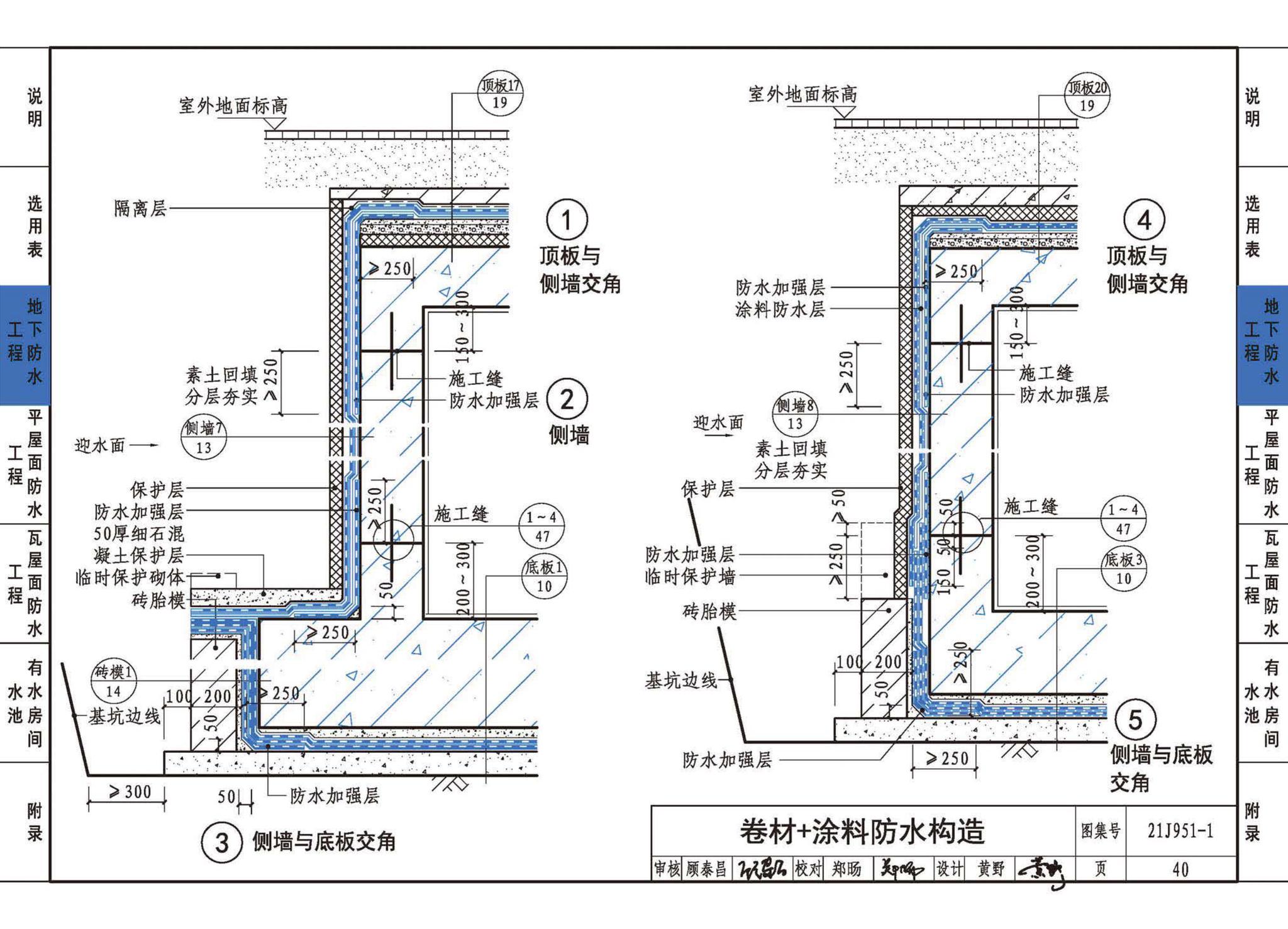 21J951-1--聚乙烯丙纶卷材复合防水构造