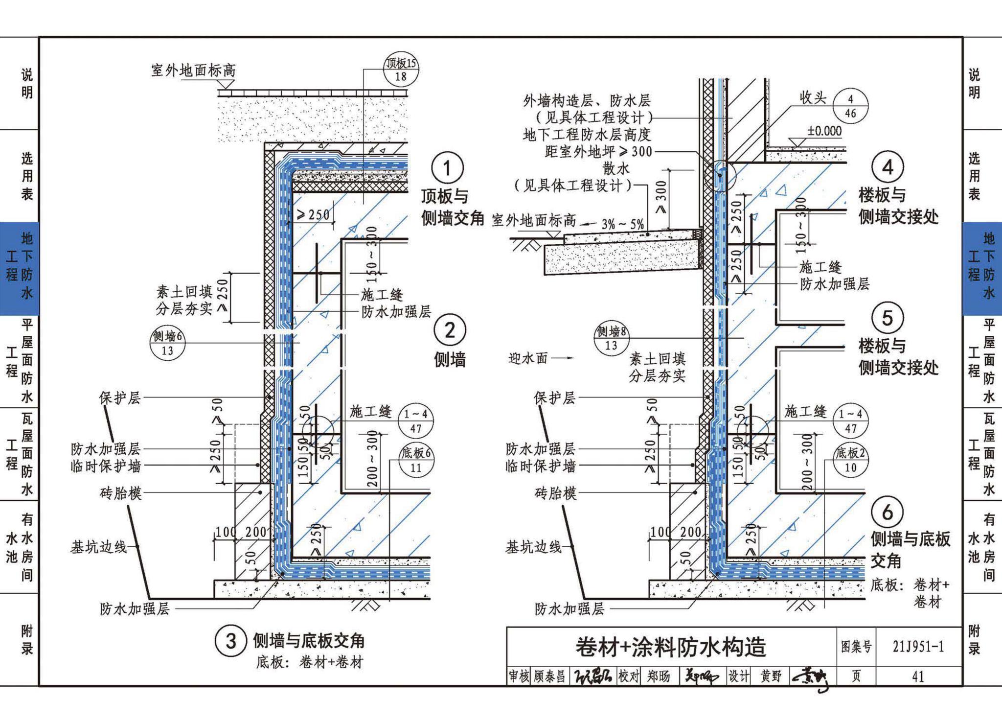 21J951-1--聚乙烯丙纶卷材复合防水构造