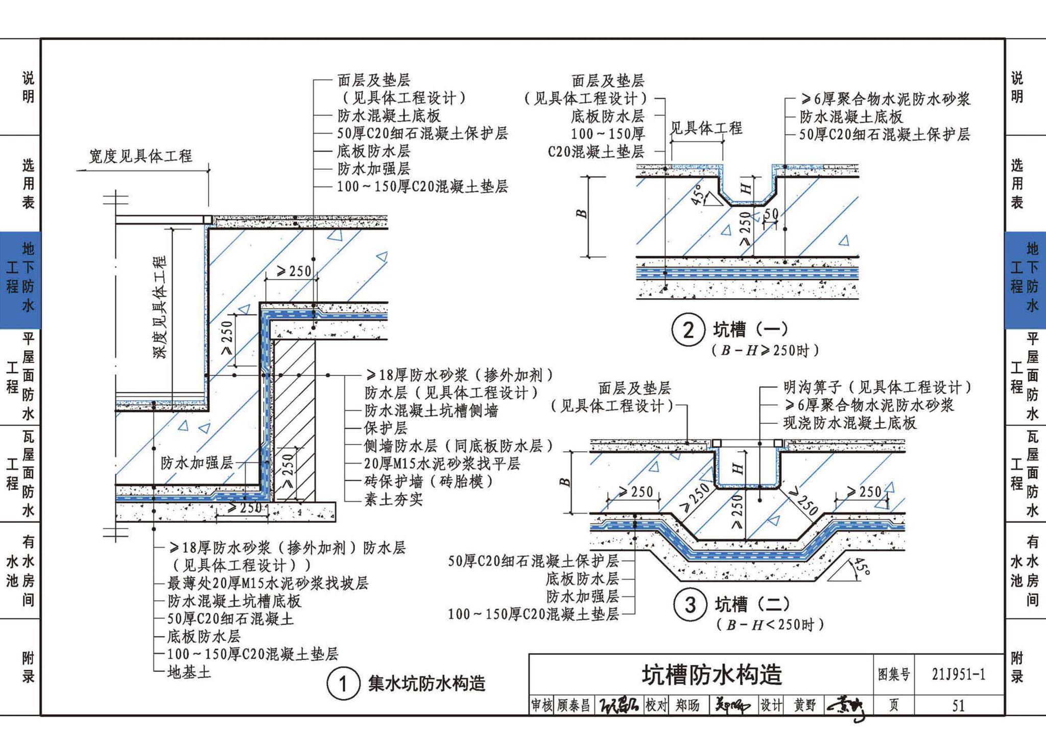 21J951-1--聚乙烯丙纶卷材复合防水构造