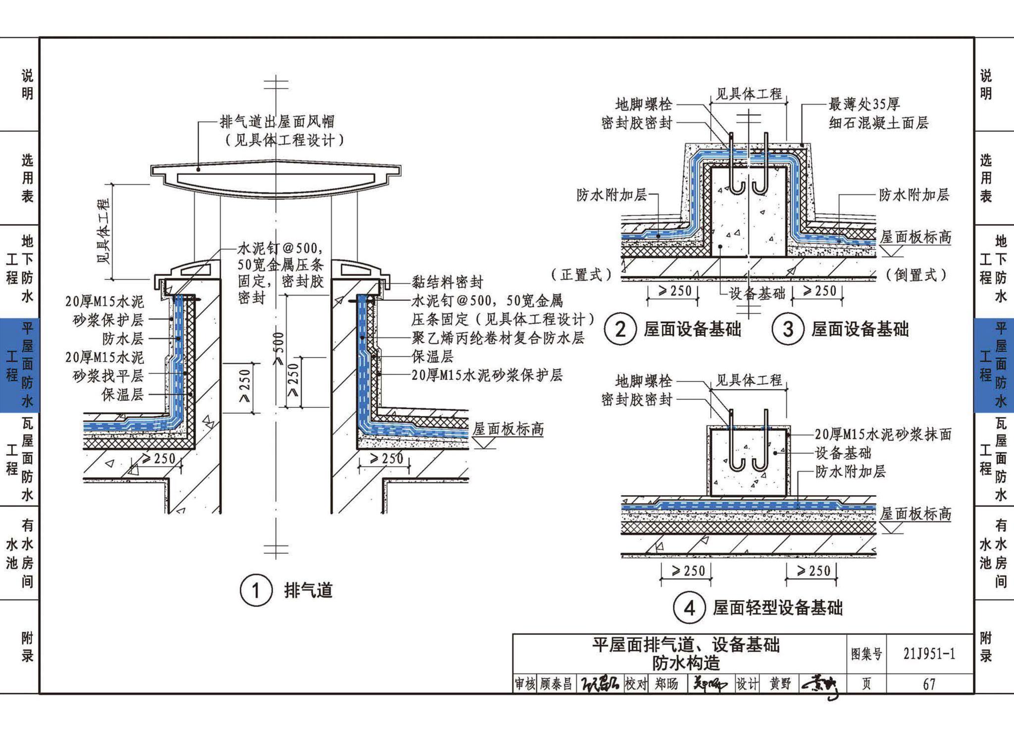 21J951-1--聚乙烯丙纶卷材复合防水构造