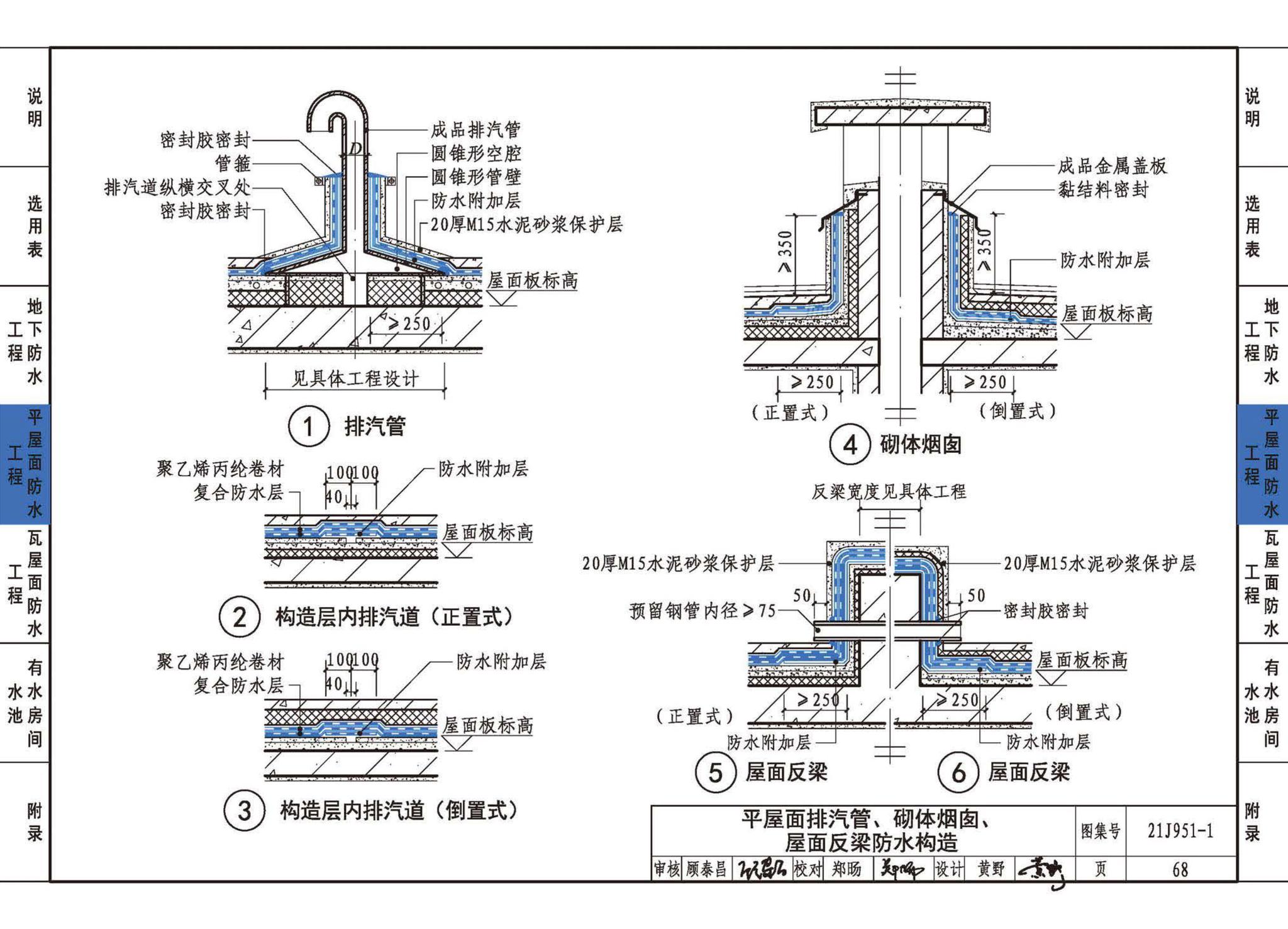 21J951-1--聚乙烯丙纶卷材复合防水构造