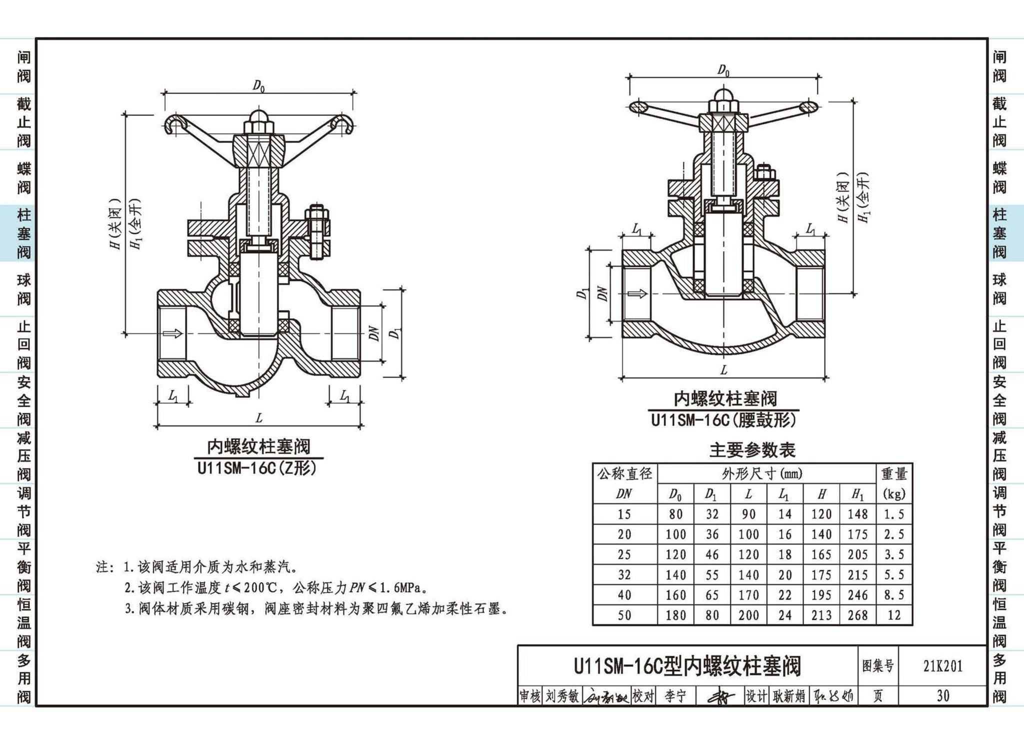 21K201--管道阀门选用与安装