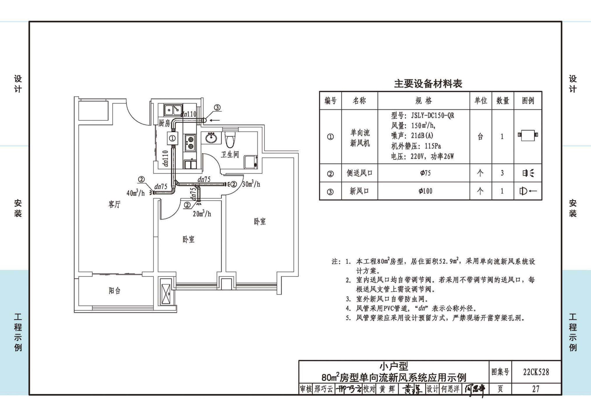 22CK528--JSLY新风系统设备选用与安装