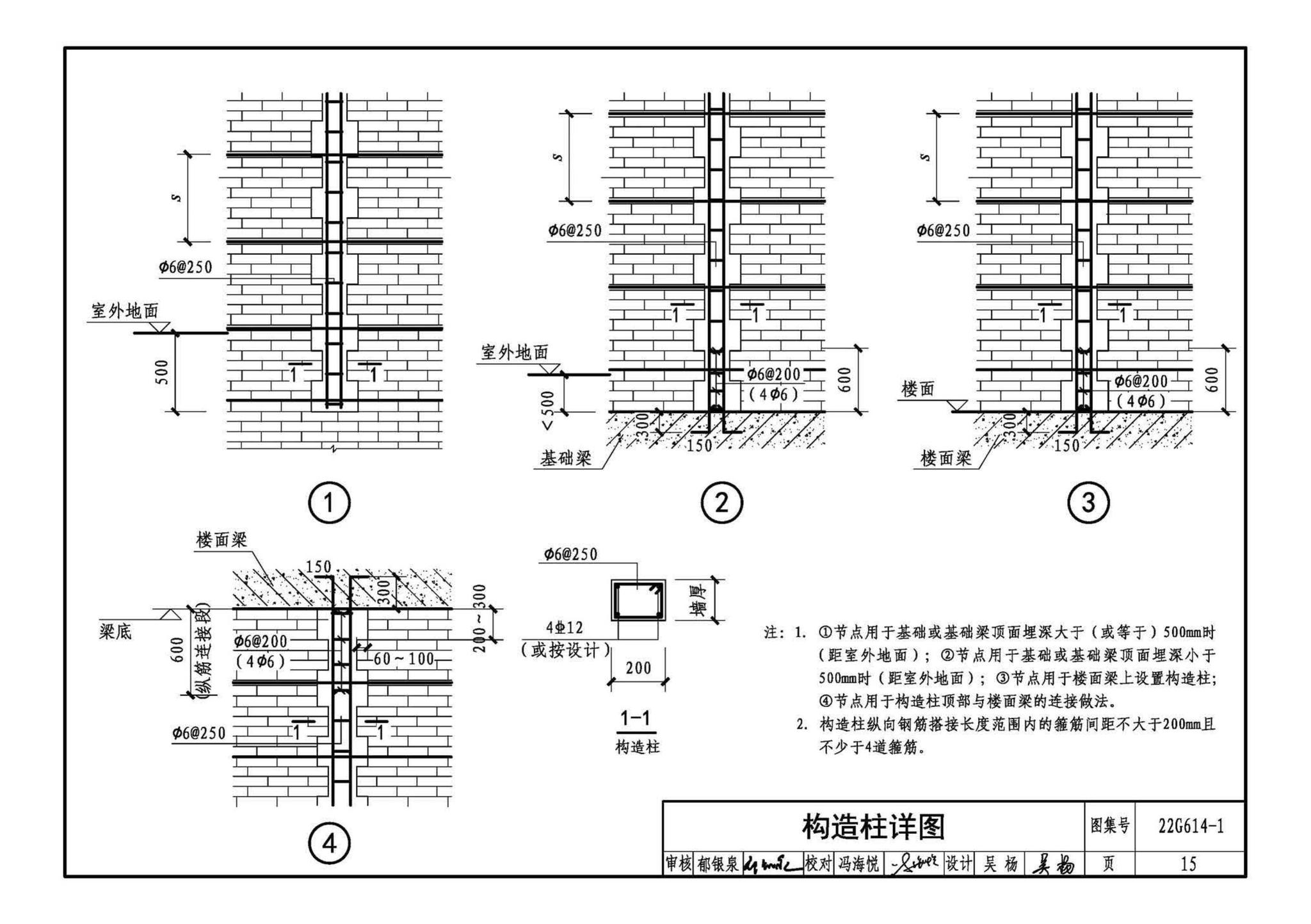 22G614-1--砌体填充墙结构构造