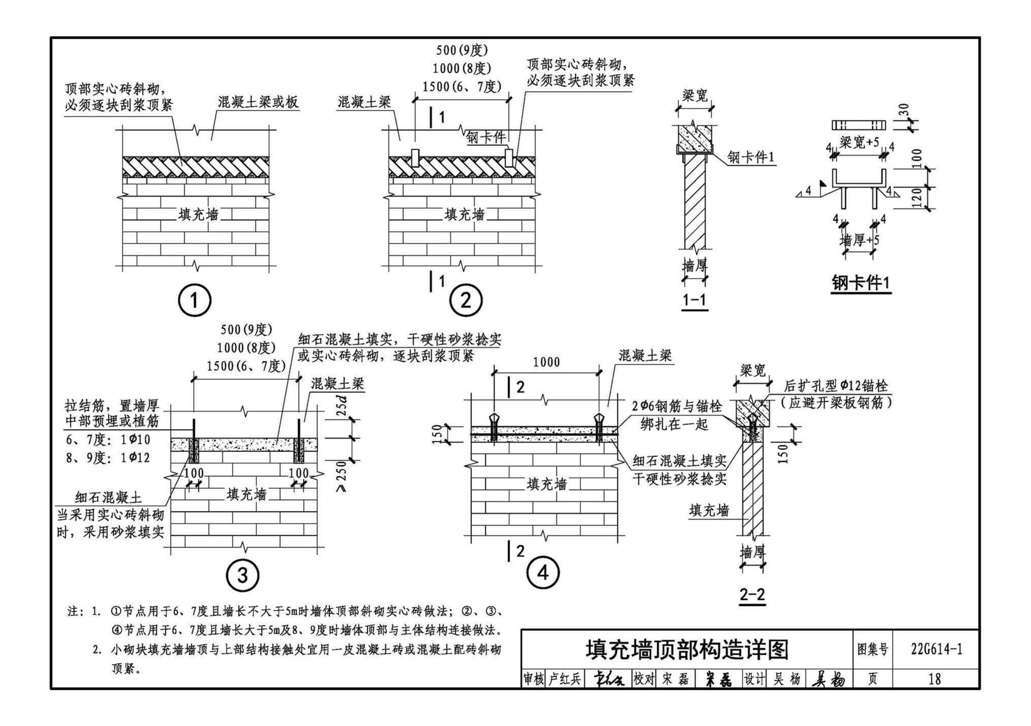 22G614-1--砌体填充墙结构构造