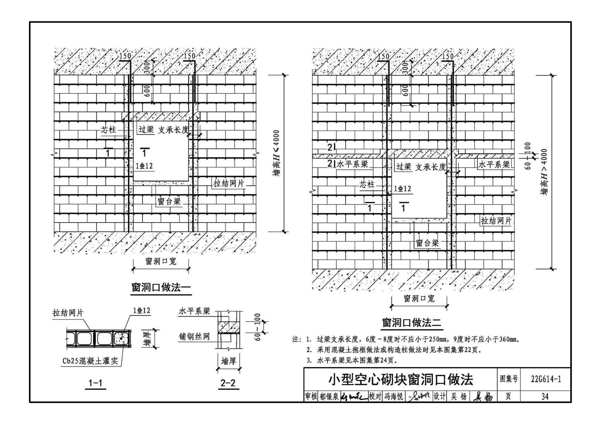 22G614-1--砌体填充墙结构构造