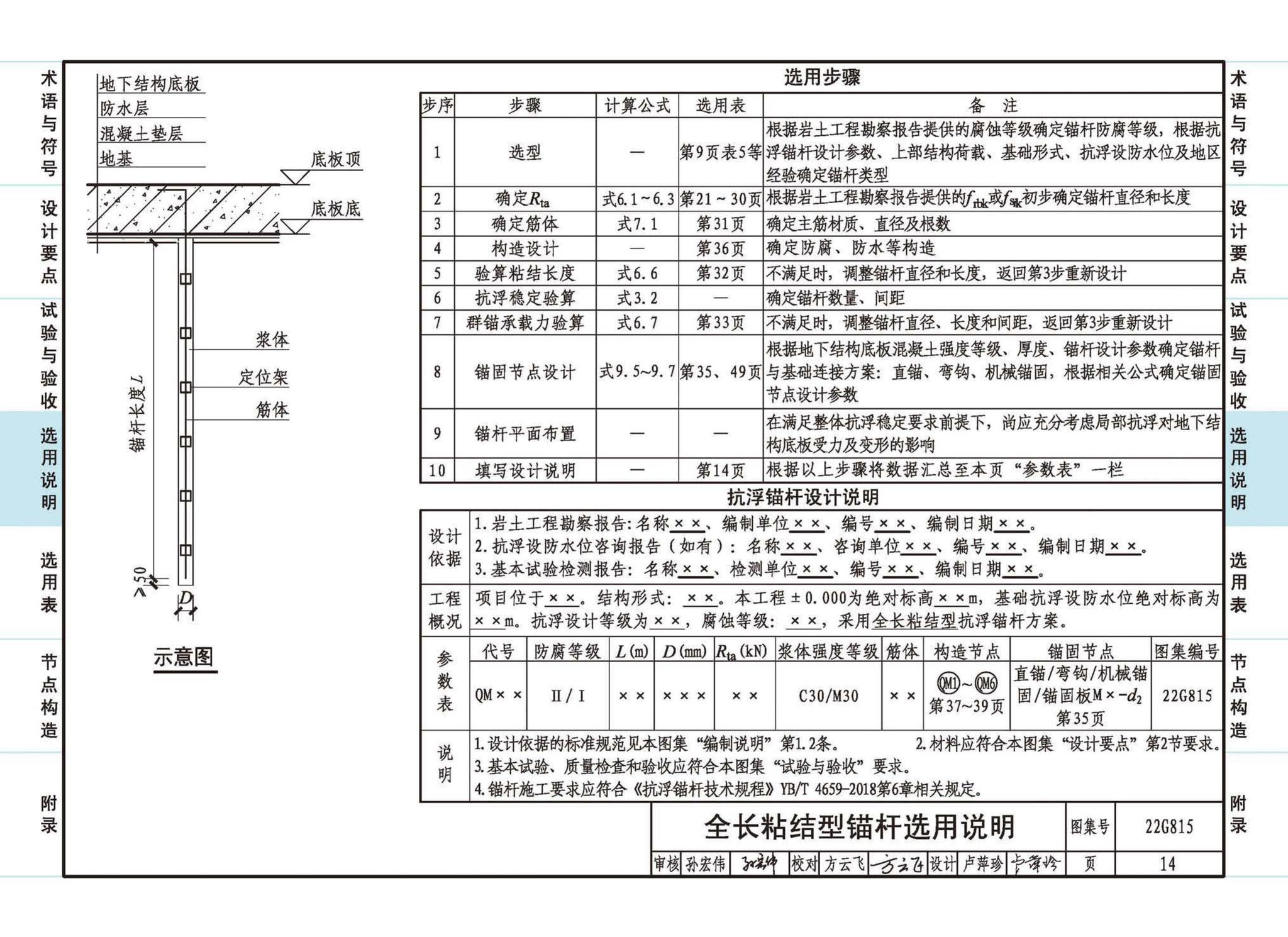 22G815--建筑结构抗浮锚杆