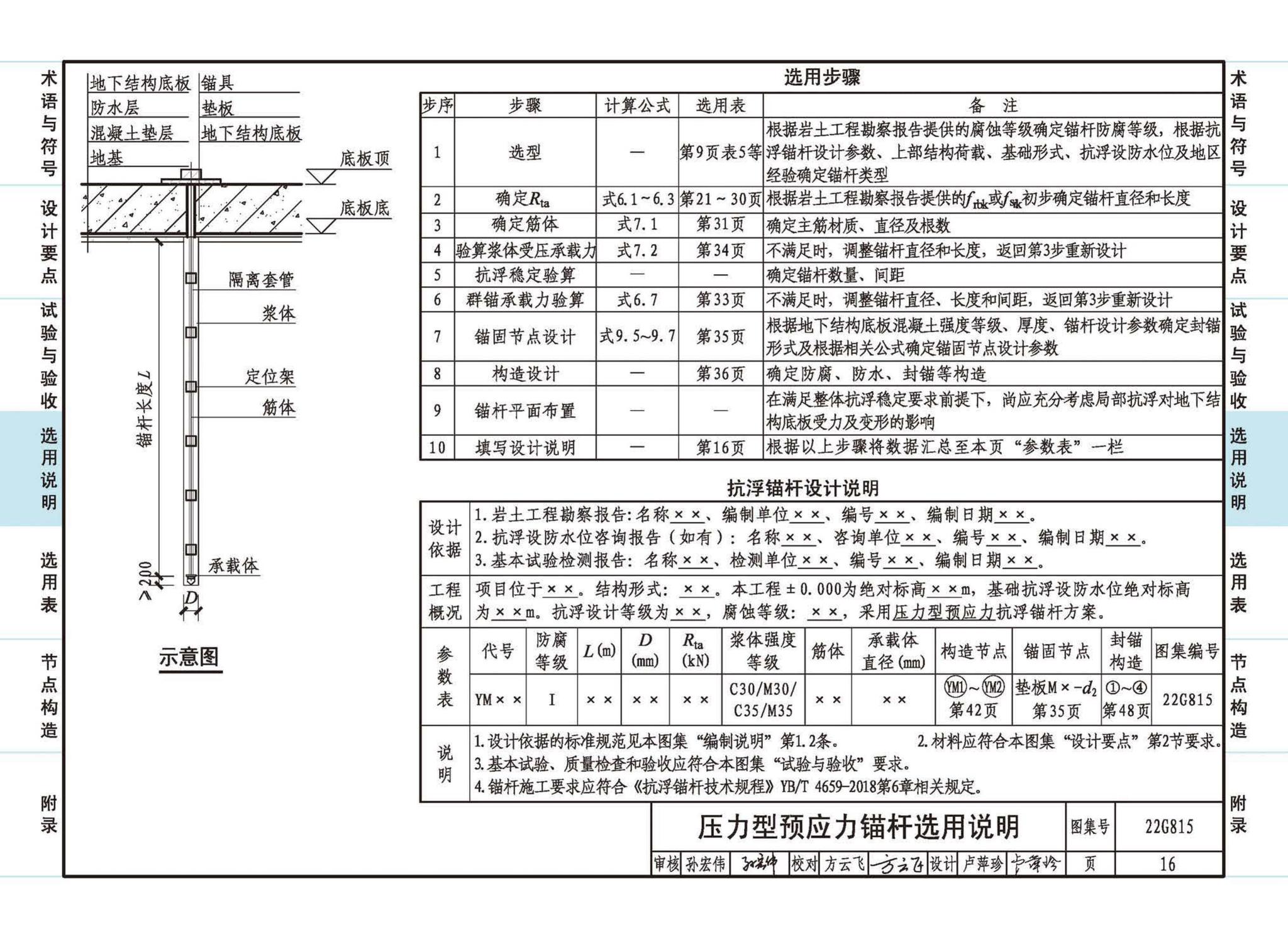 22G815--建筑结构抗浮锚杆