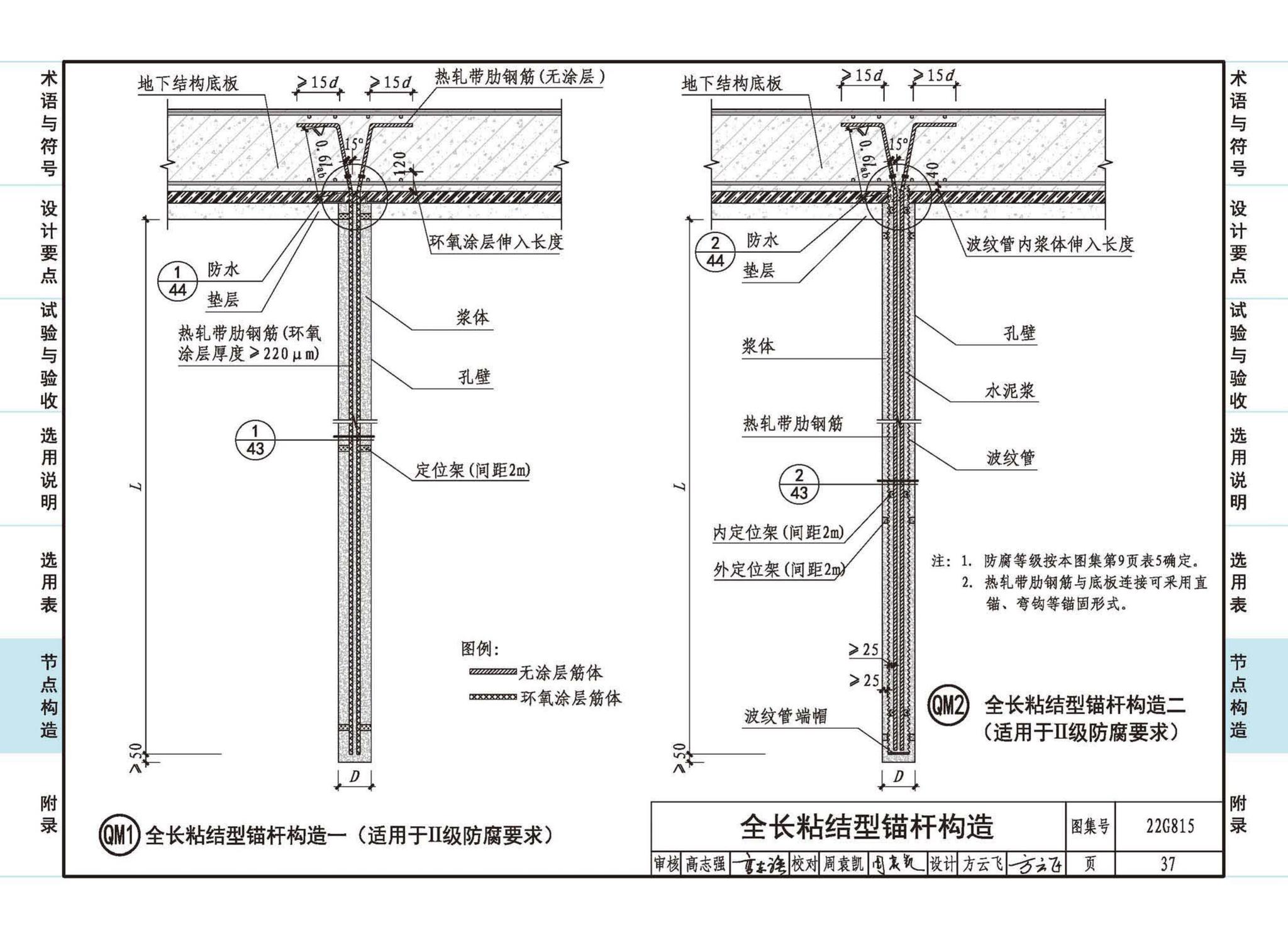 22G815--建筑结构抗浮锚杆