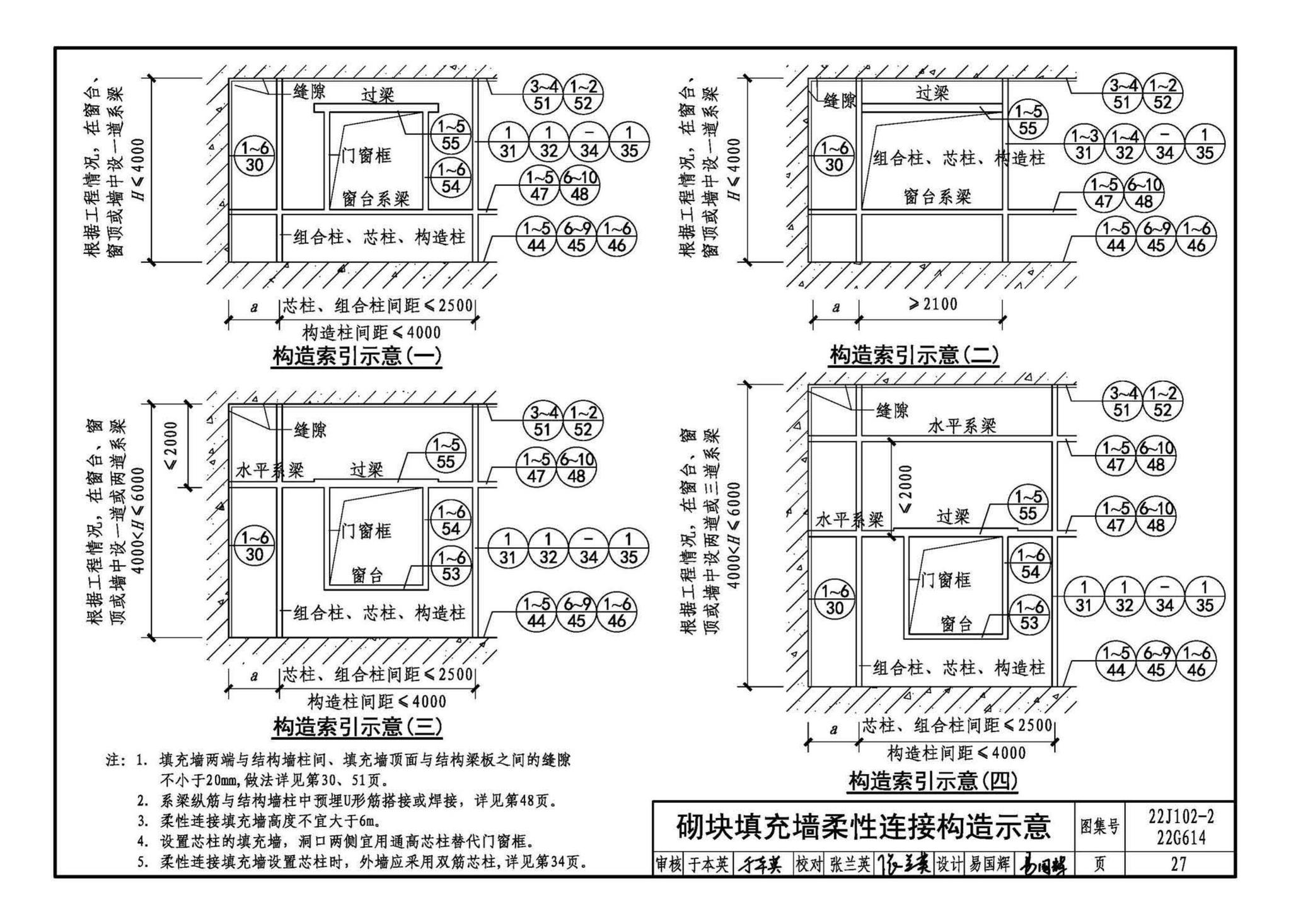 22J102-2、22G614--混凝土小型空心砌块填充墙建筑、结构构造