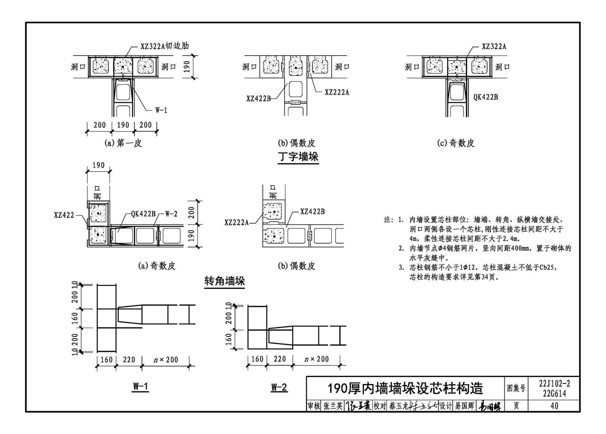 22J102-2、22G614--混凝土小型空心砌块填充墙建筑、结构构造