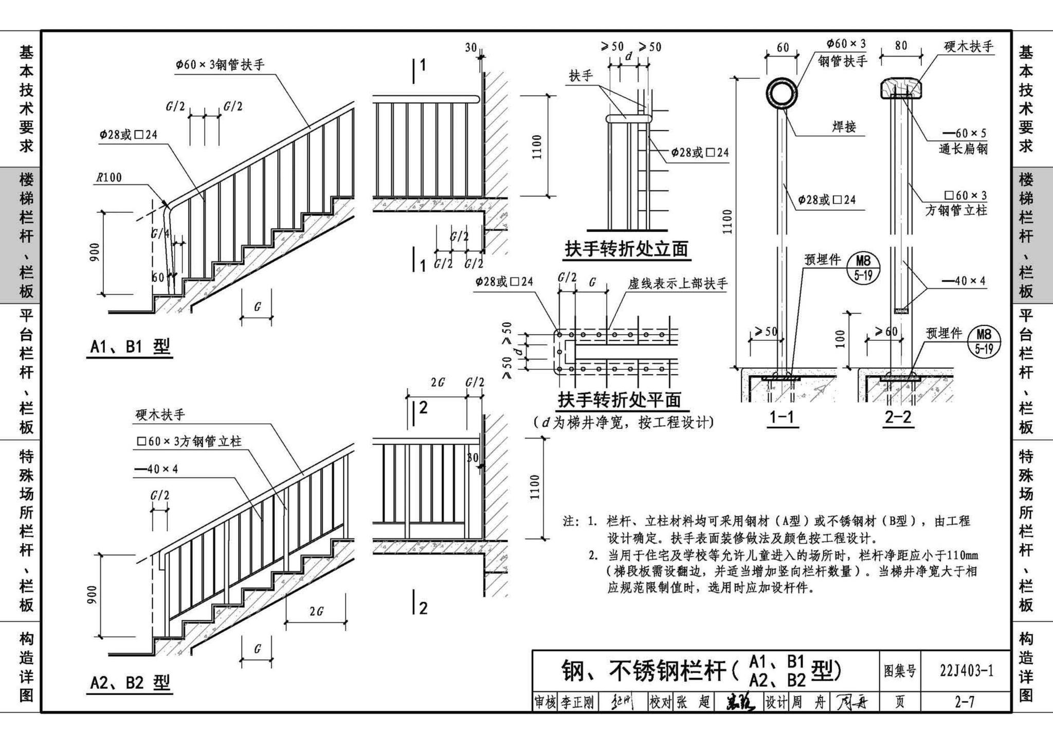 22J403-1--楼梯 栏杆 栏板（一）