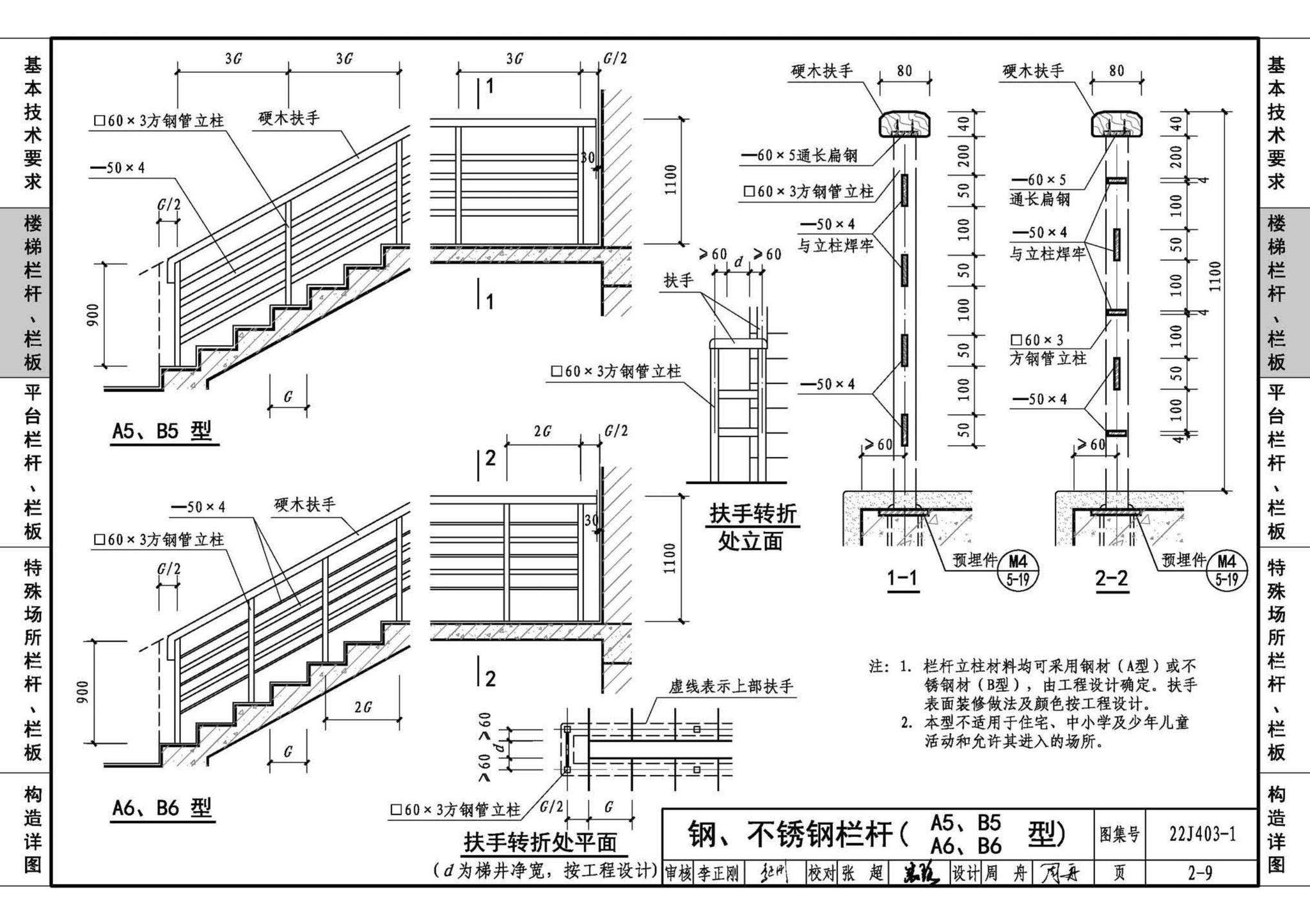 22J403-1--楼梯 栏杆 栏板（一）