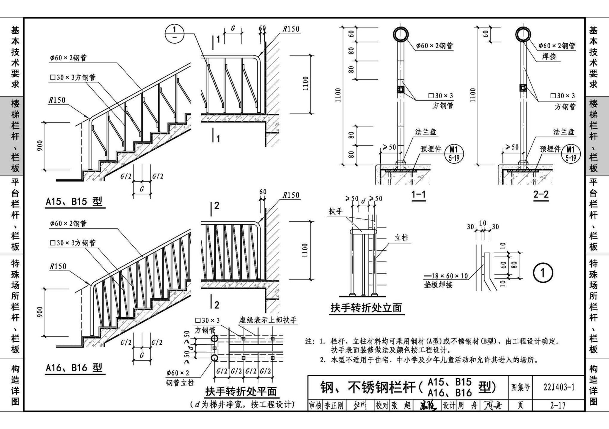 22J403-1--楼梯 栏杆 栏板（一）