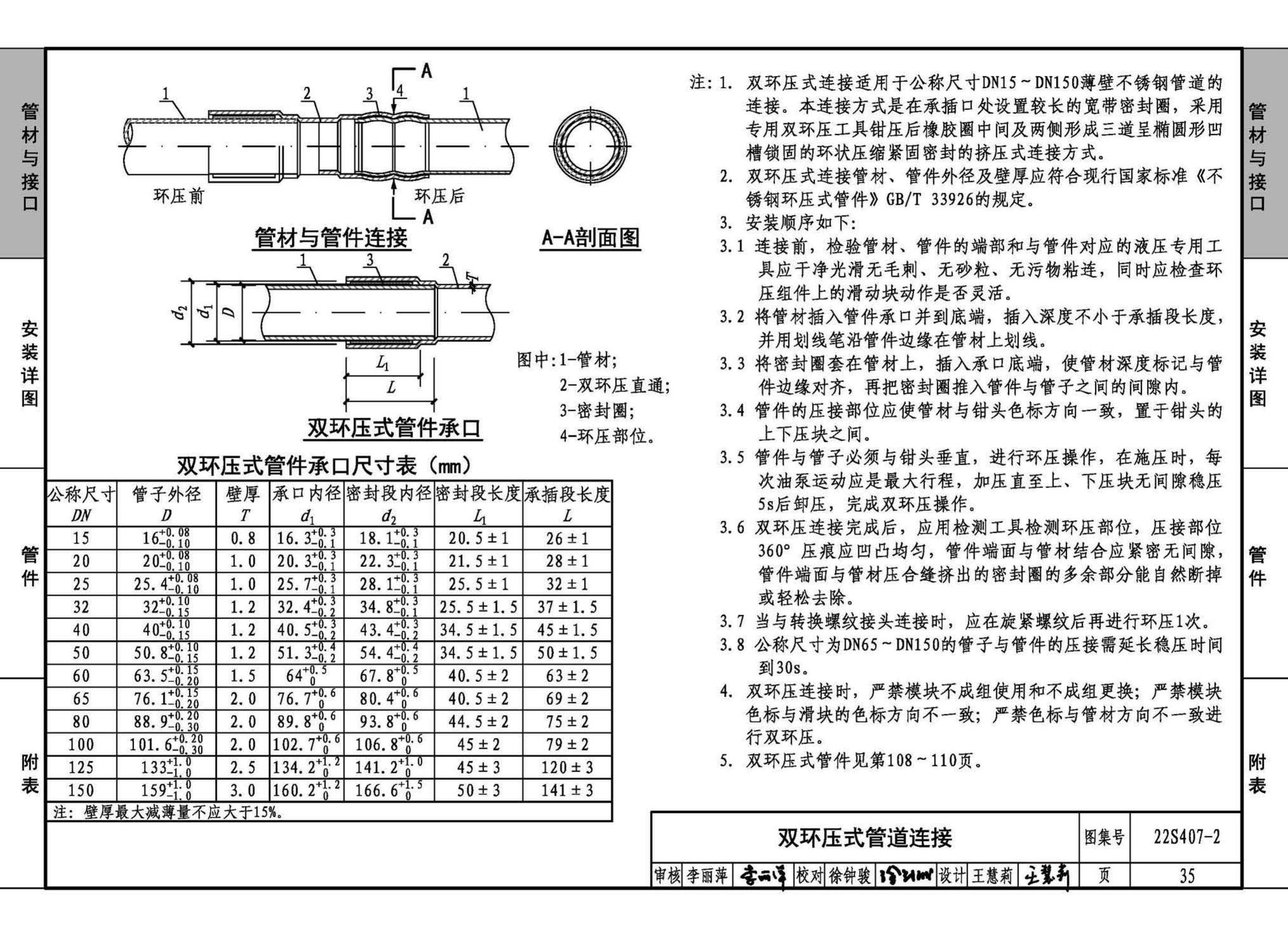 22S407-2--建筑给水薄壁不锈钢管道安装