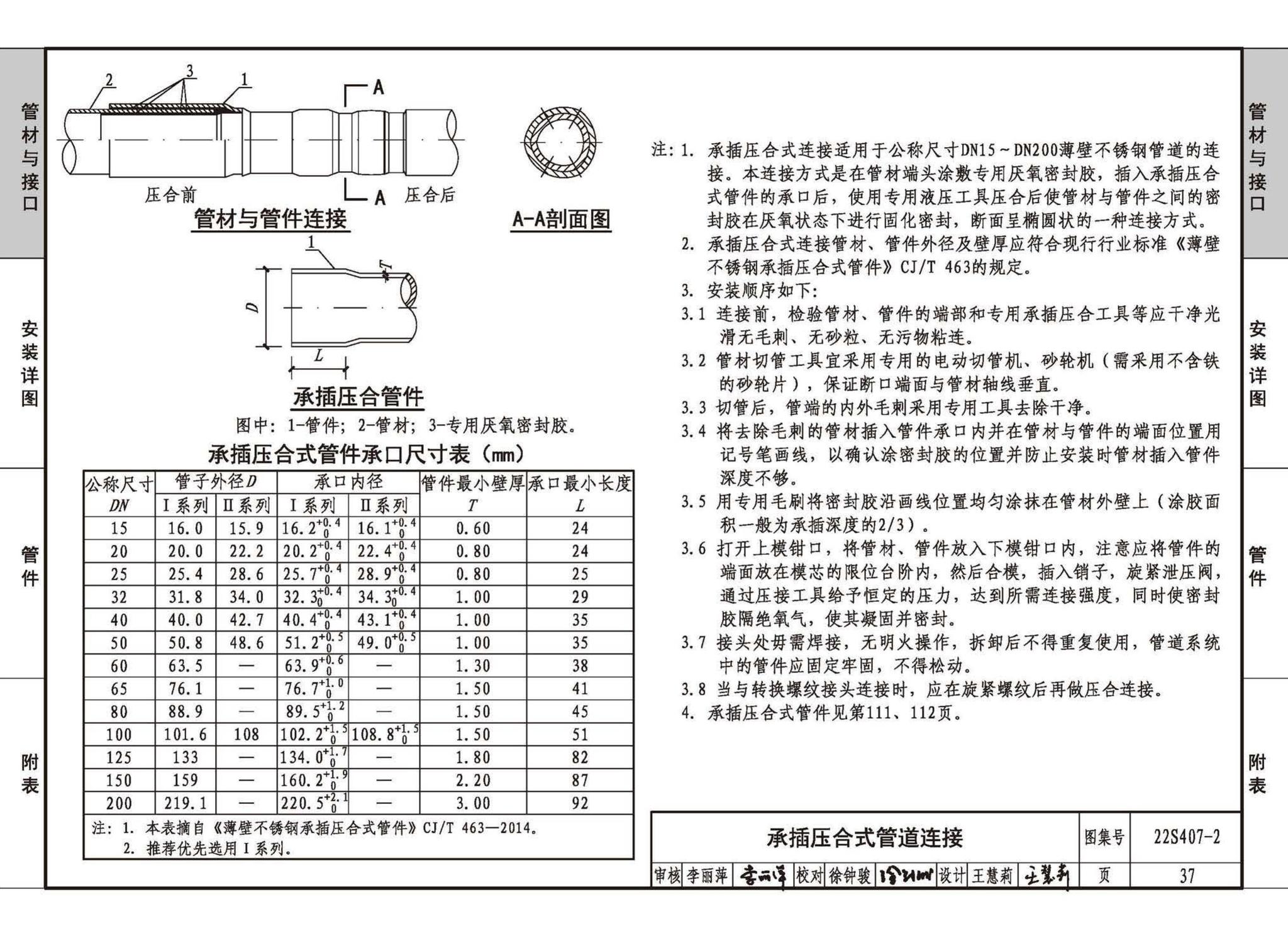 22S407-2--建筑给水薄壁不锈钢管道安装