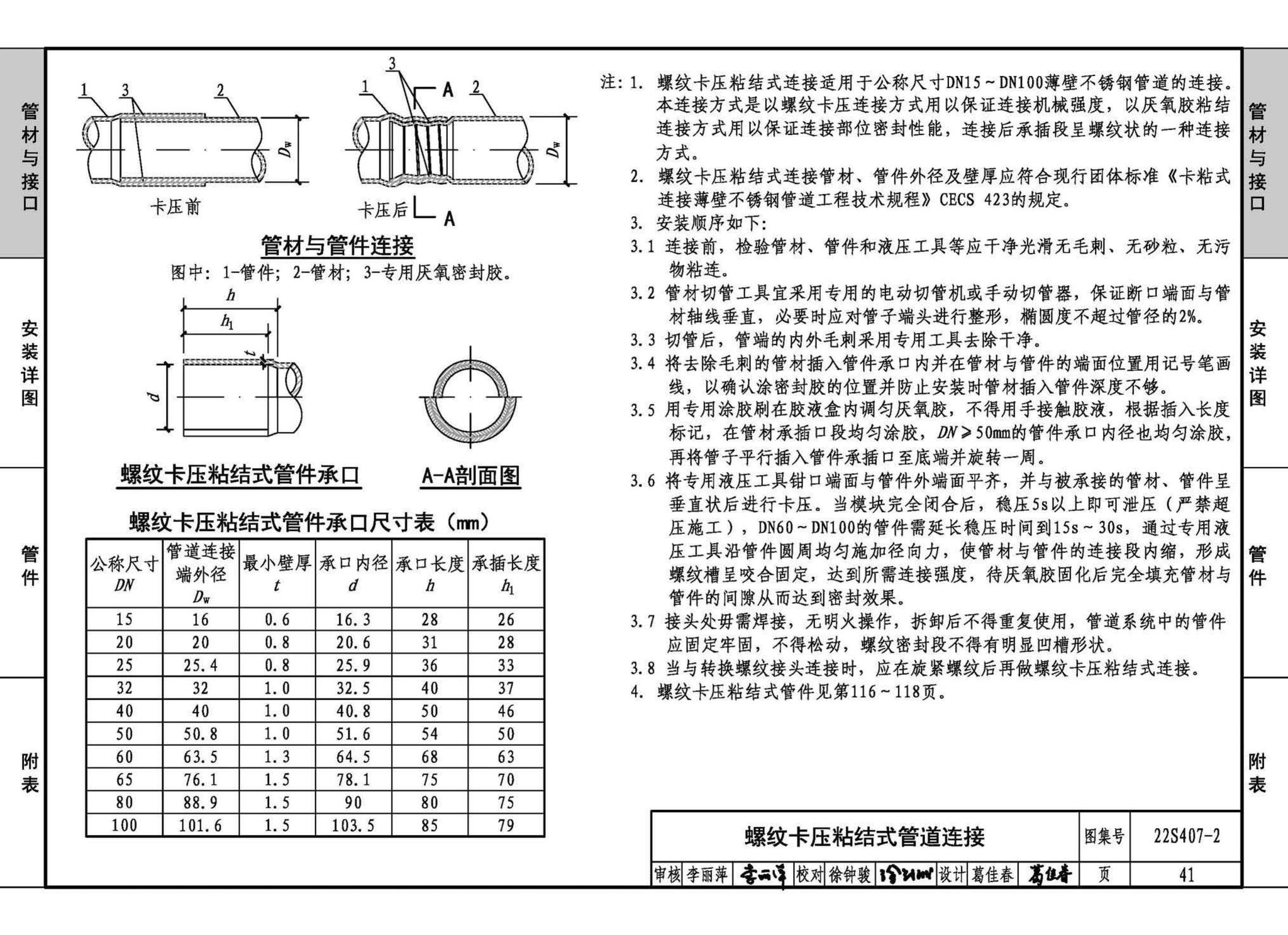 22S407-2--建筑给水薄壁不锈钢管道安装