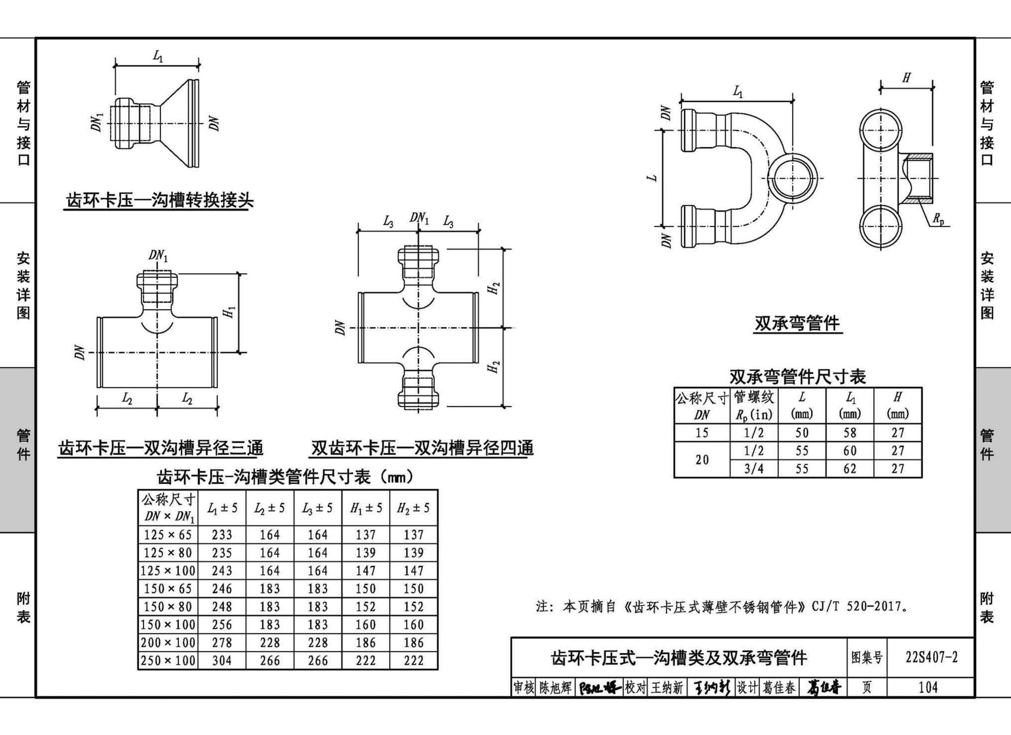 22S407-2--建筑给水薄壁不锈钢管道安装