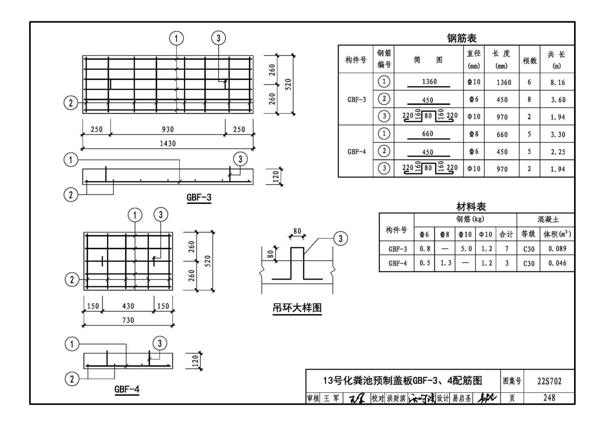 22S702--室外排水设施设计与施工——钢筋混凝土化粪池