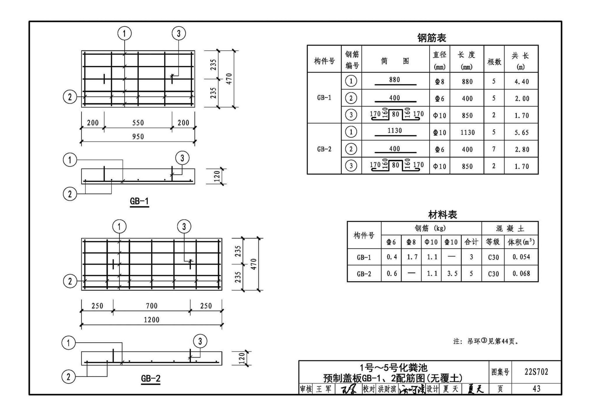 22S702--室外排水设施设计与施工——钢筋混凝土化粪池