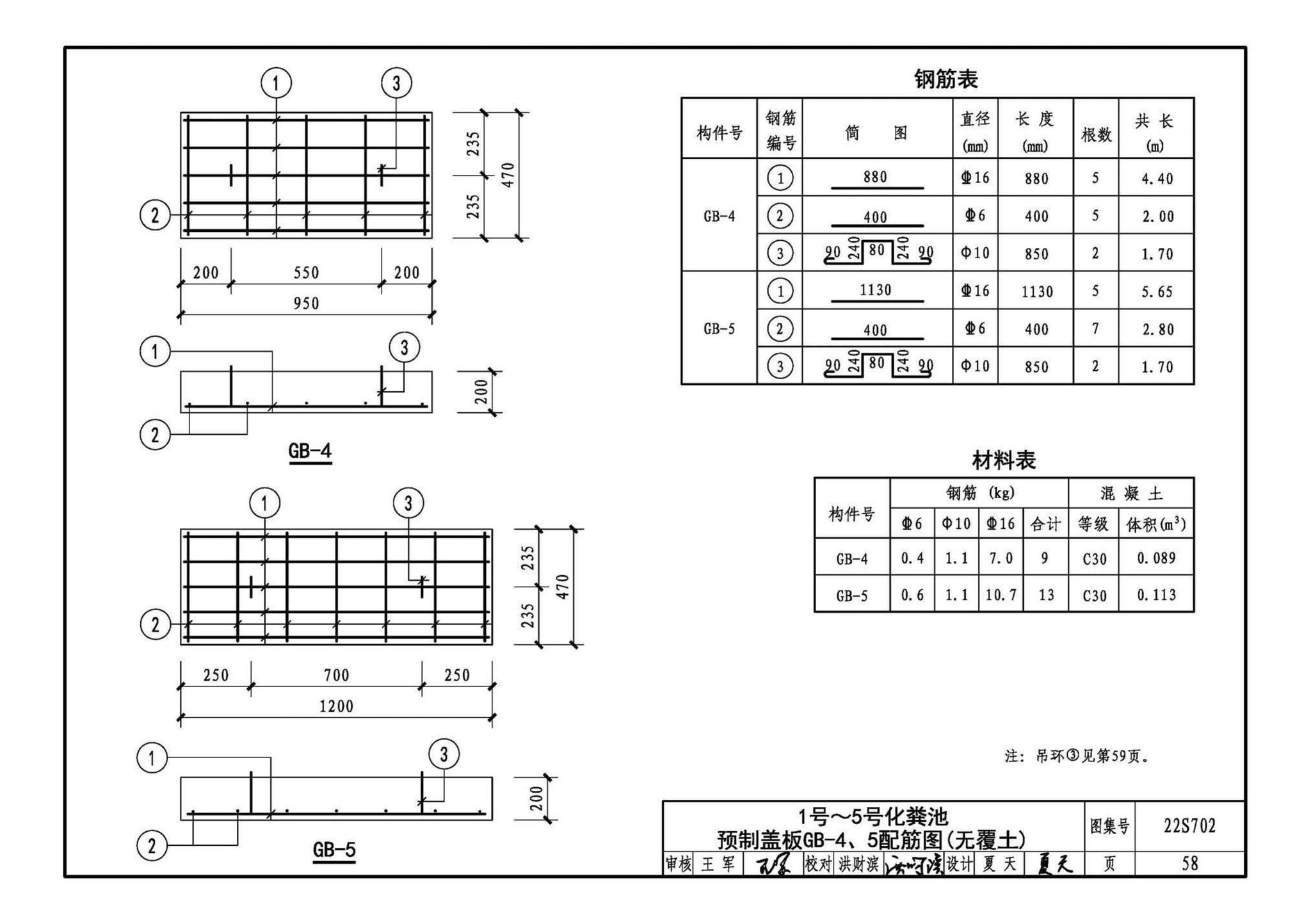 22S702--室外排水设施设计与施工——钢筋混凝土化粪池