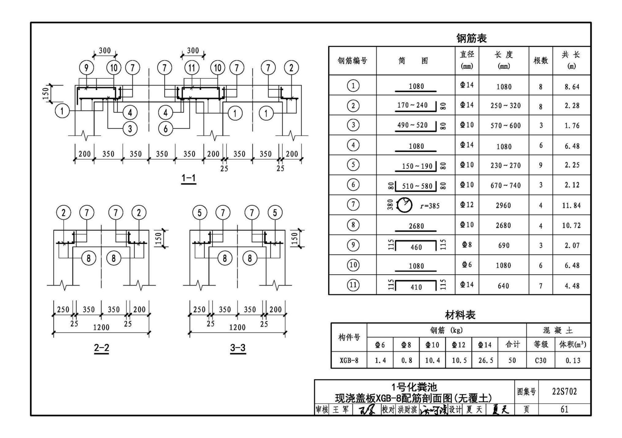 22S702--室外排水设施设计与施工——钢筋混凝土化粪池