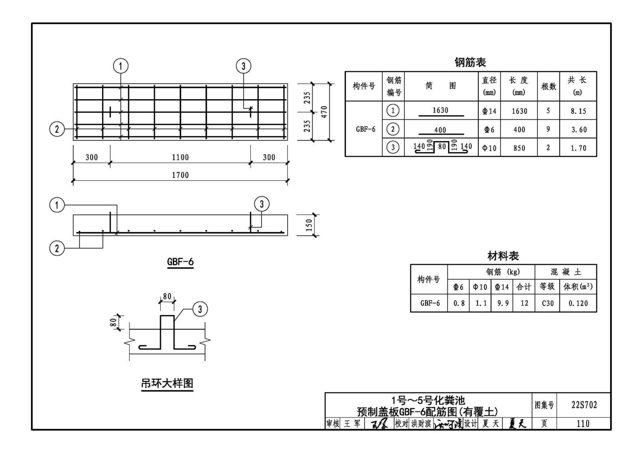 22S702--室外排水设施设计与施工——钢筋混凝土化粪池