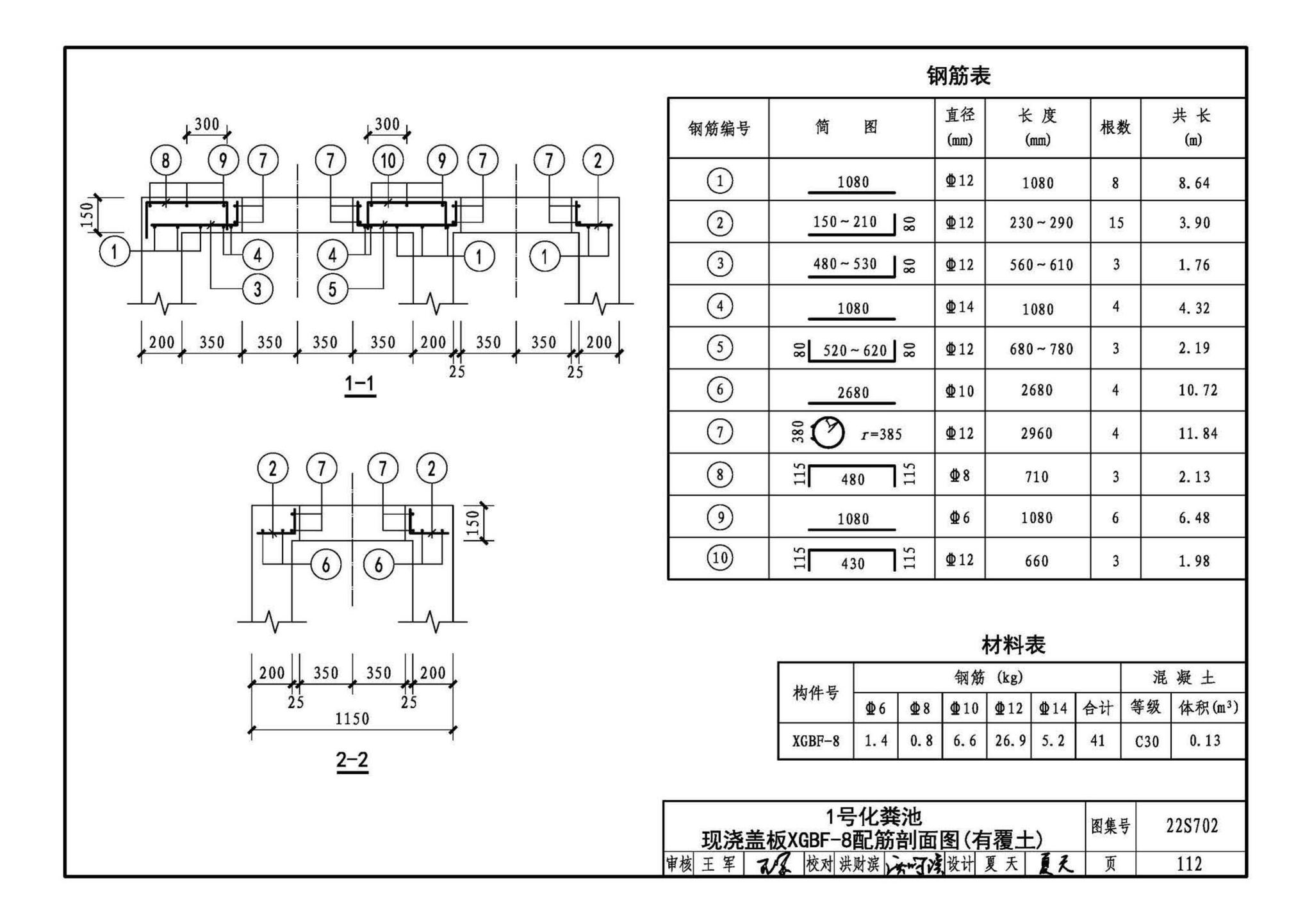 22S702--室外排水设施设计与施工——钢筋混凝土化粪池