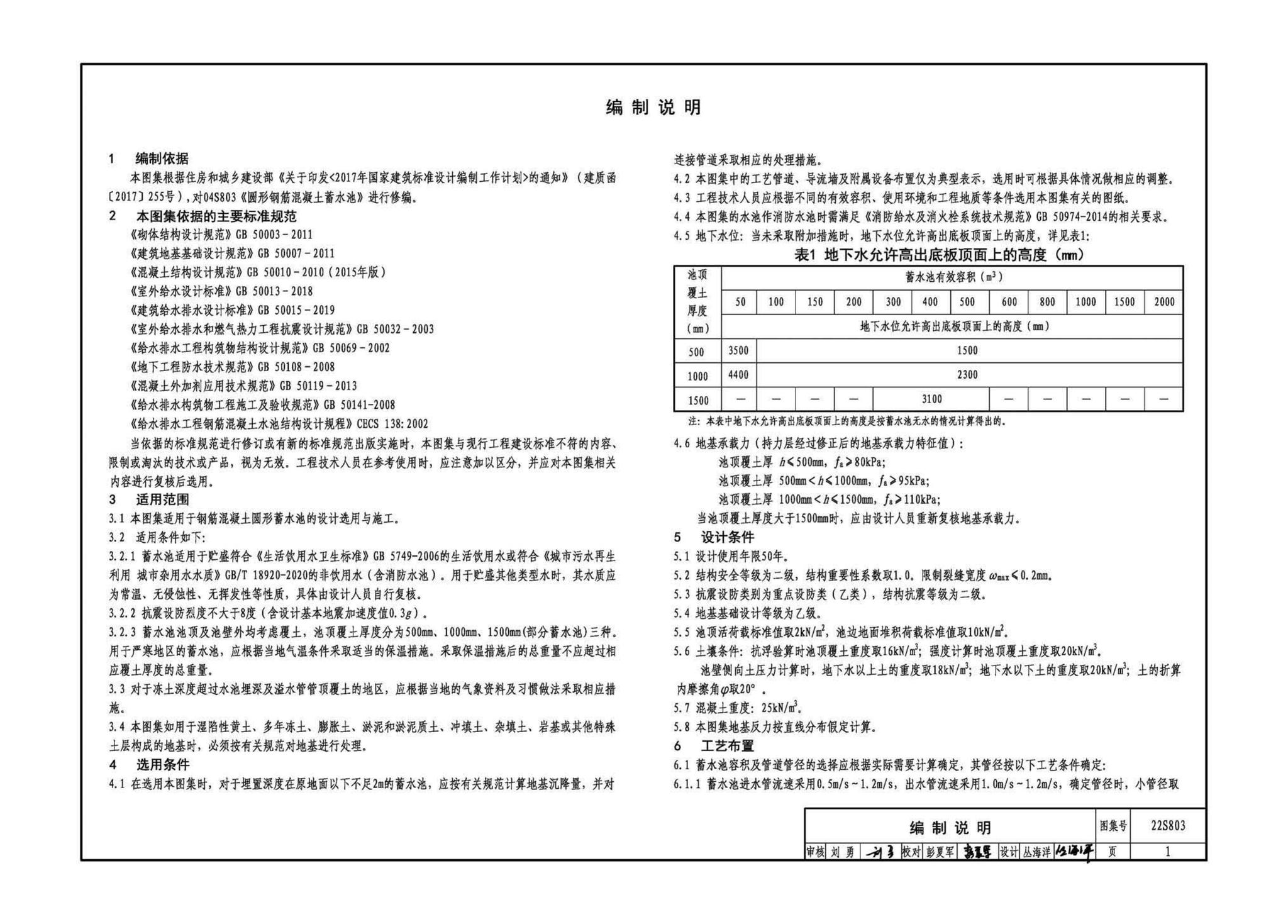 22S803--圆形钢筋混凝土蓄水池