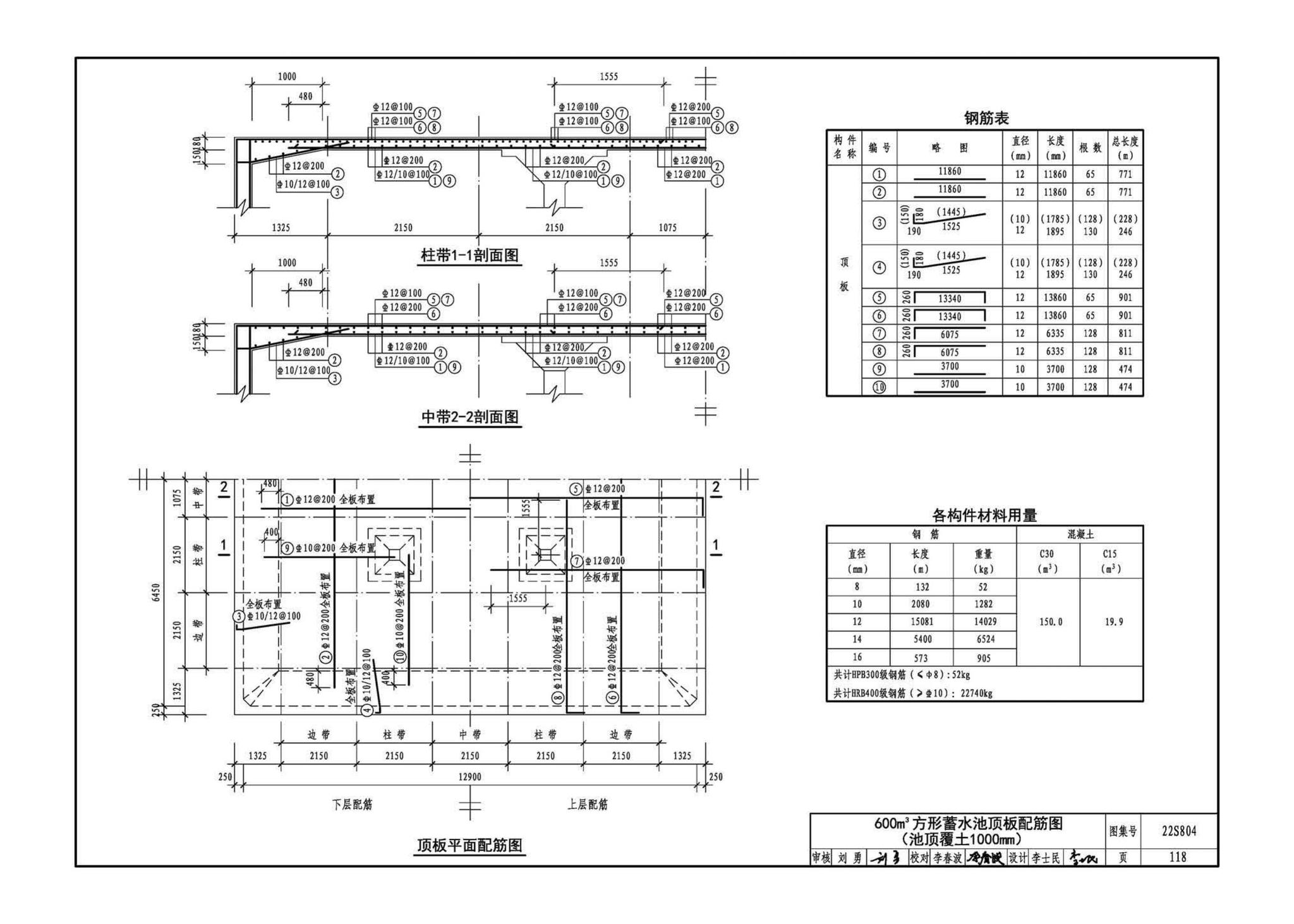 22S804--矩形钢筋混凝土蓄水池