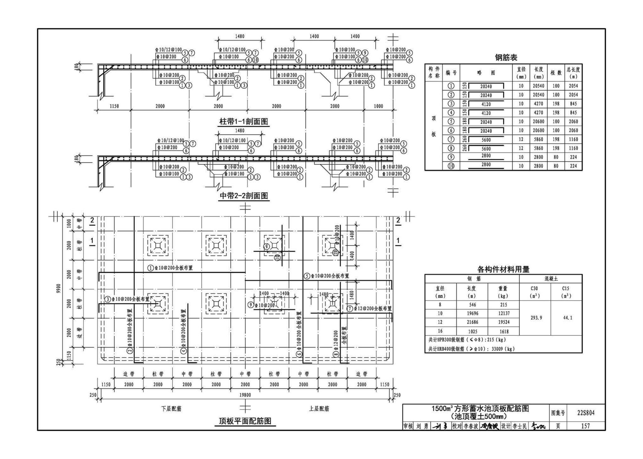 22S804--矩形钢筋混凝土蓄水池