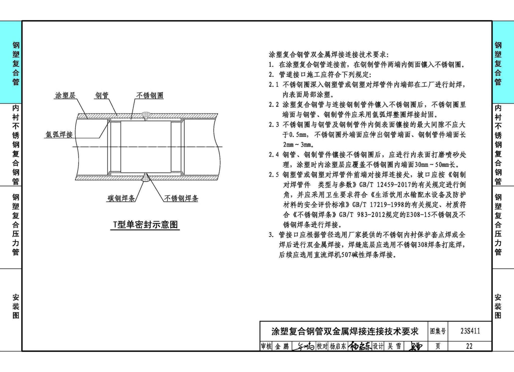 23S411--建筑给水复合金属管道安装