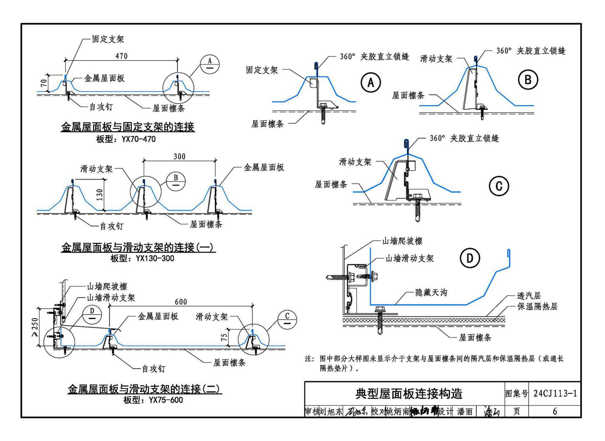 24CJ113-1--金属板建筑构造（一）-360°夹胶直立锁缝金属屋面系统