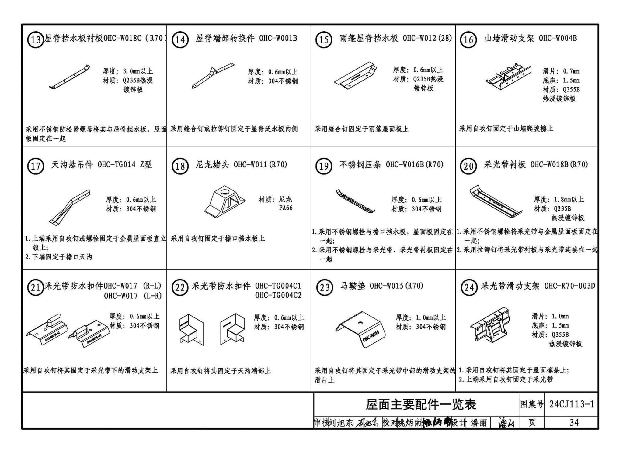 24CJ113-1--金属板建筑构造（一）-360°夹胶直立锁缝金属屋面系统