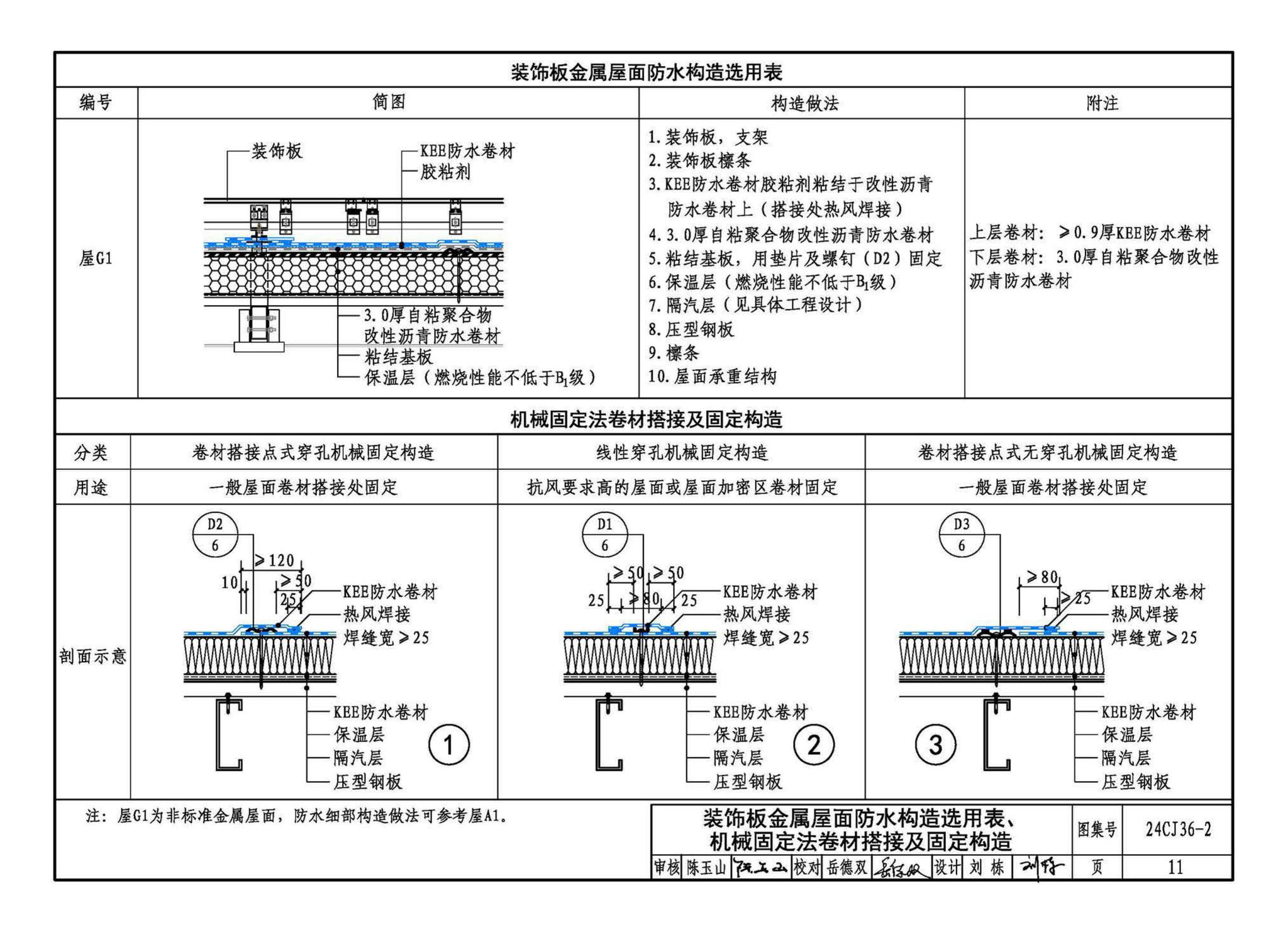 24CJ36-2--酮乙烯酯（KEE）防水卷材屋面建筑构造