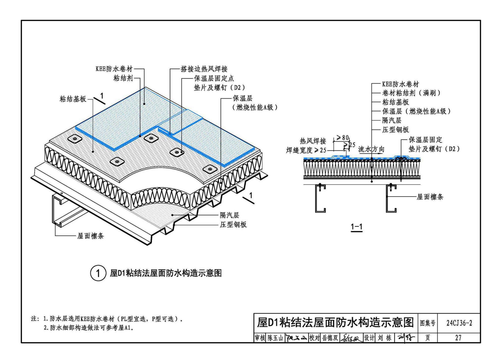 24CJ36-2--酮乙烯酯（KEE）防水卷材屋面建筑构造