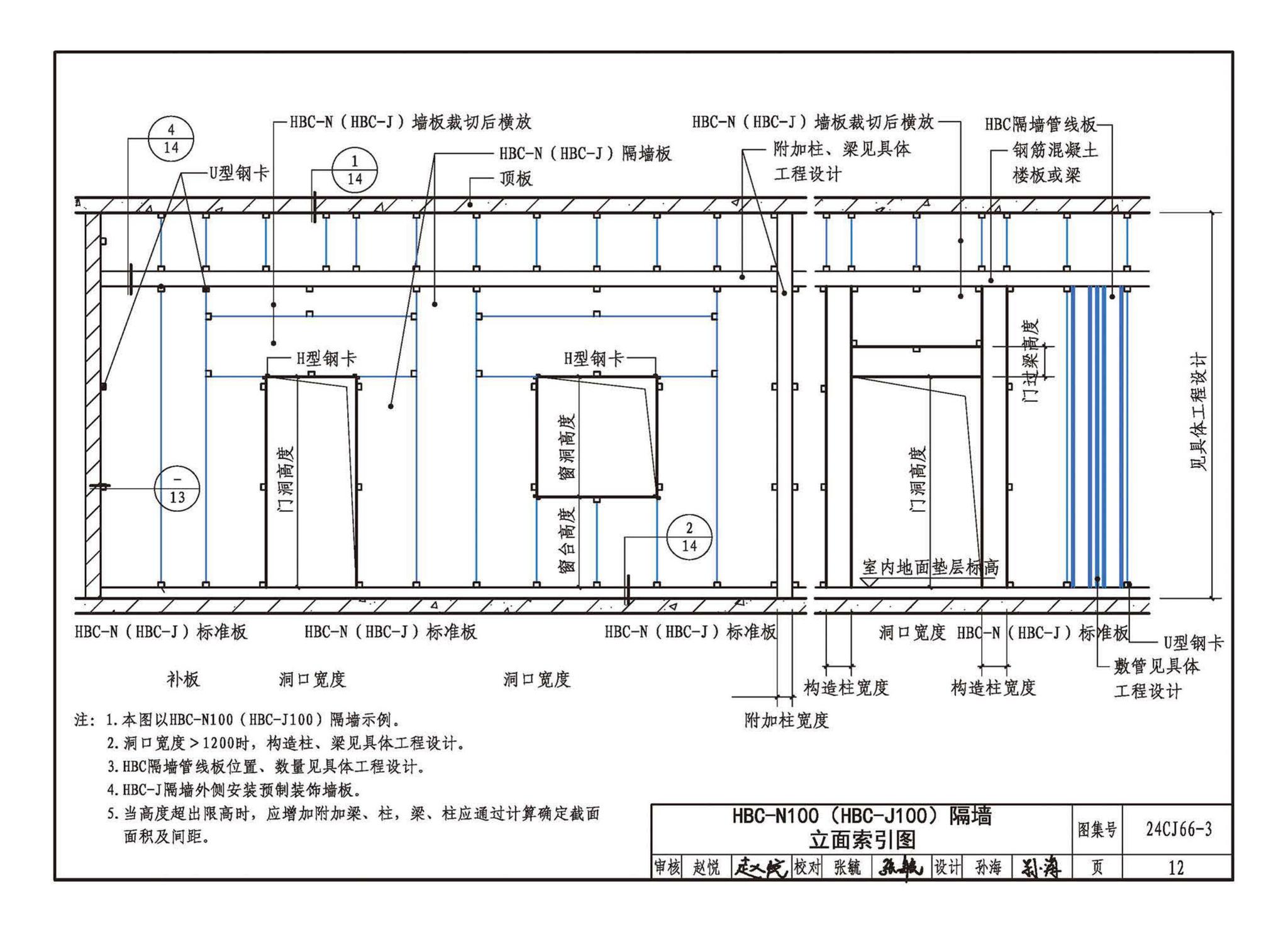 24CJ66-3--轻质内隔墙板建筑构造——HBC装配式（建筑装饰一体化）隔墙系统