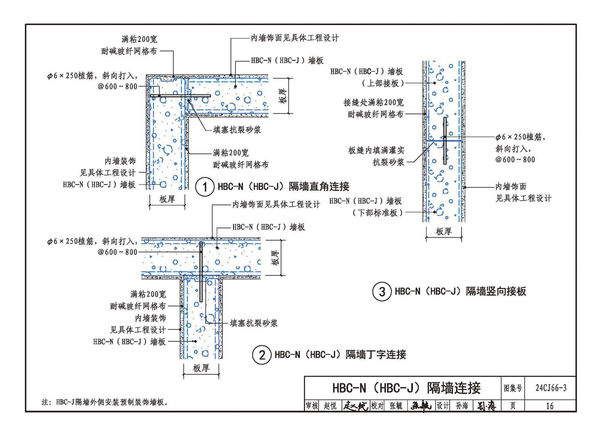 24CJ66-3--轻质内隔墙板建筑构造——HBC装配式（建筑装饰一体化）隔墙系统