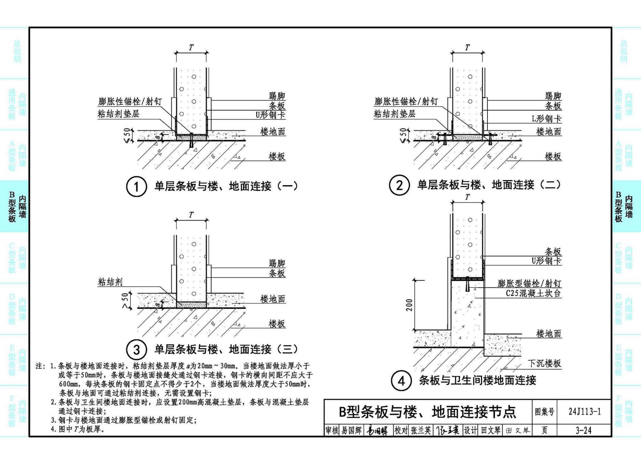 24J113-1--内隔墙—轻质条板（一）