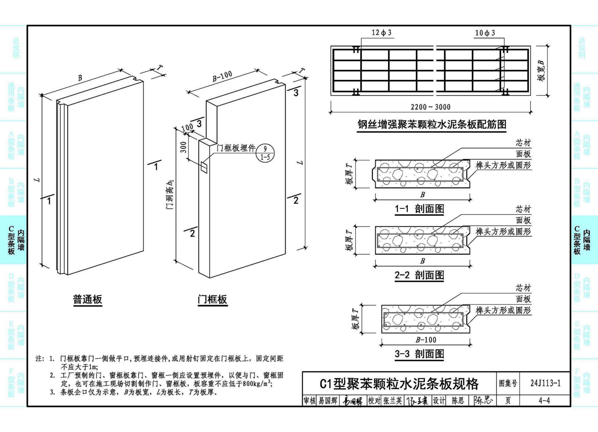 24J113-1--内隔墙—轻质条板（一）