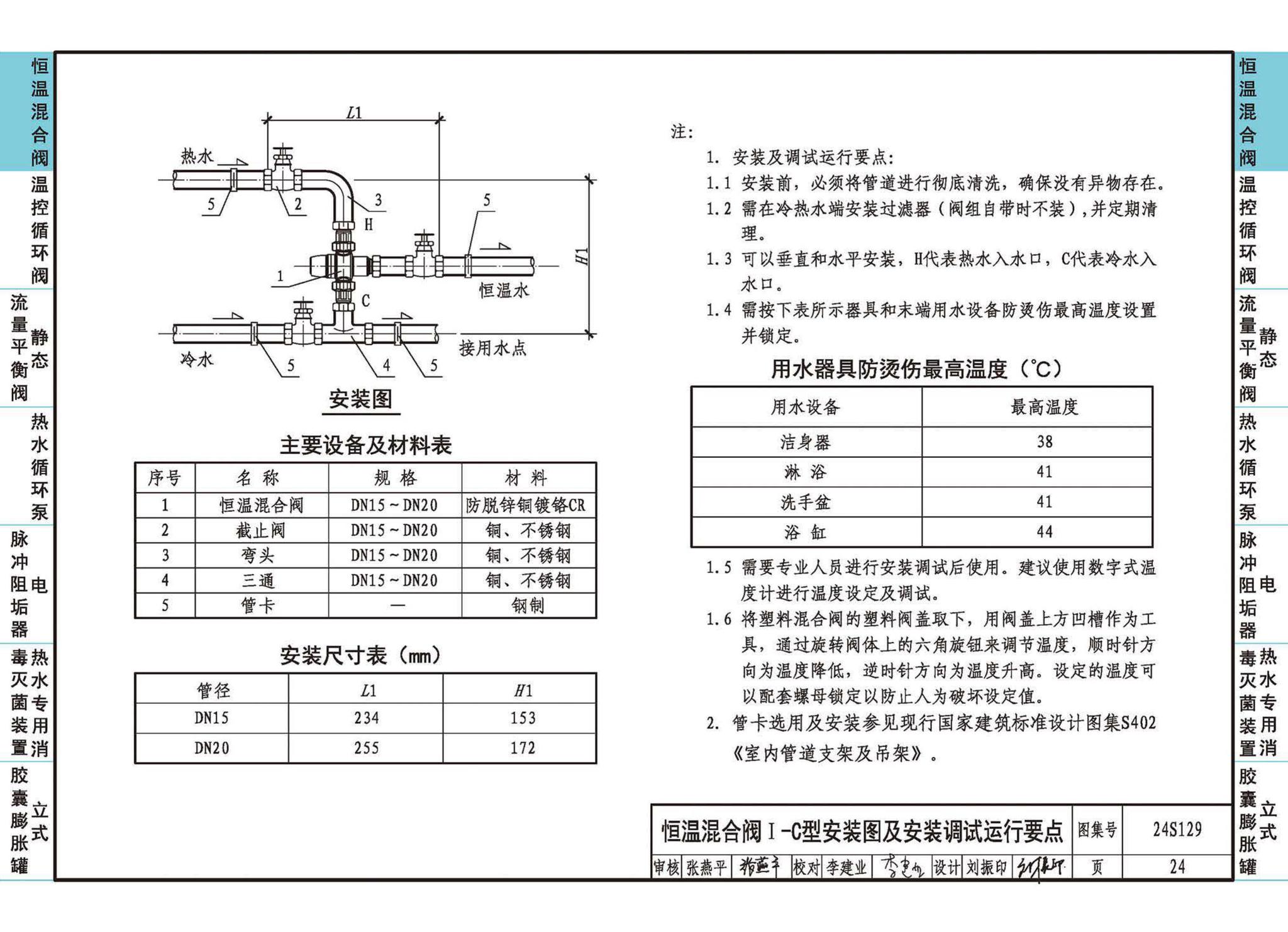 24S129--生活热水系统附件及小型设备选用与安装