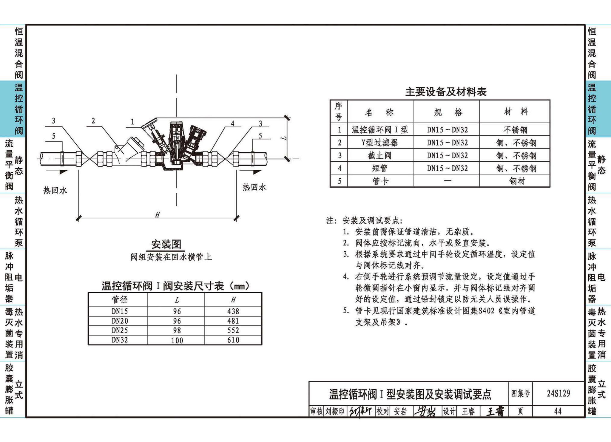 24S129--生活热水系统附件及小型设备选用与安装