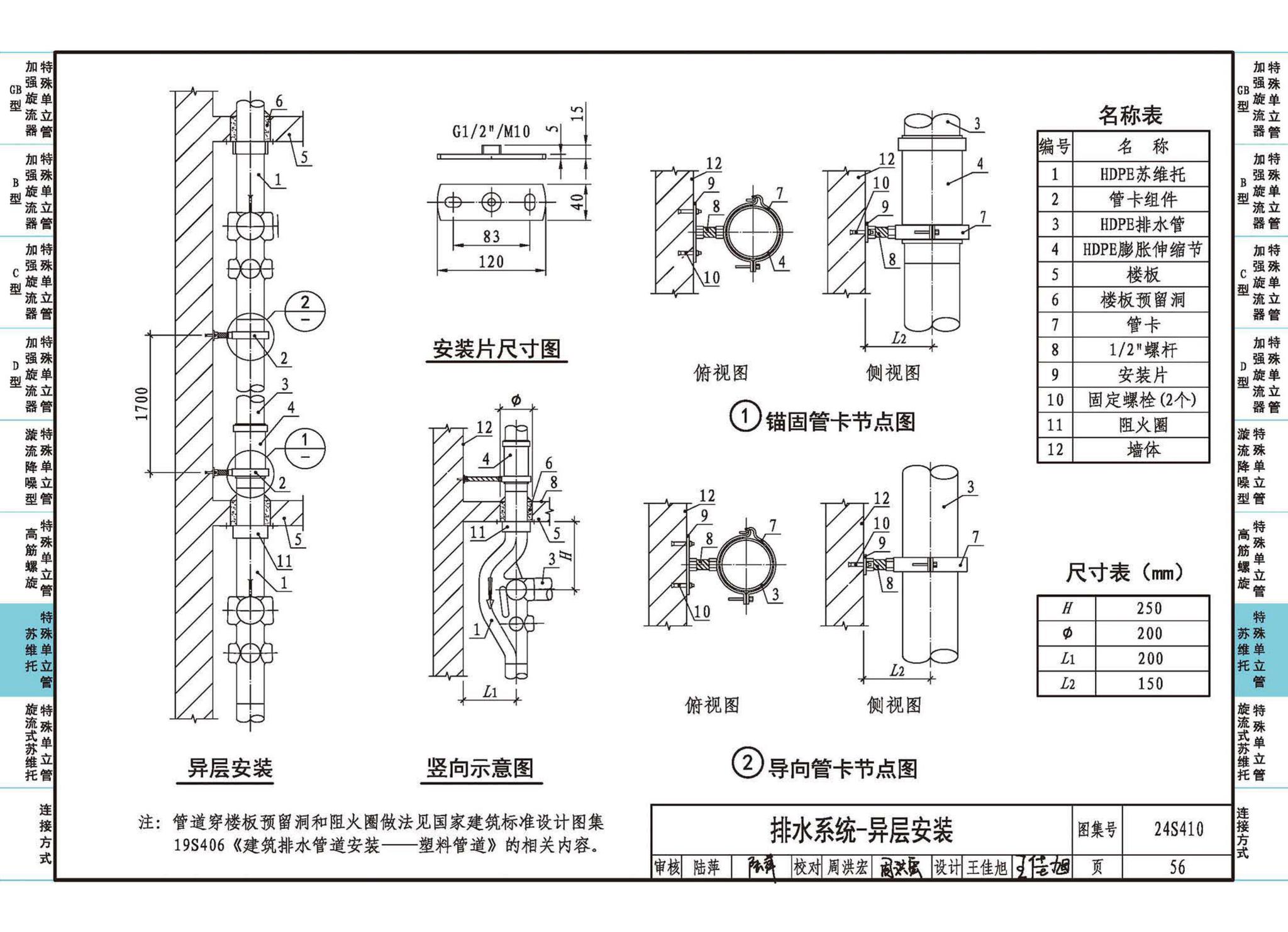 24S410--建筑特殊单立管排水系统安装