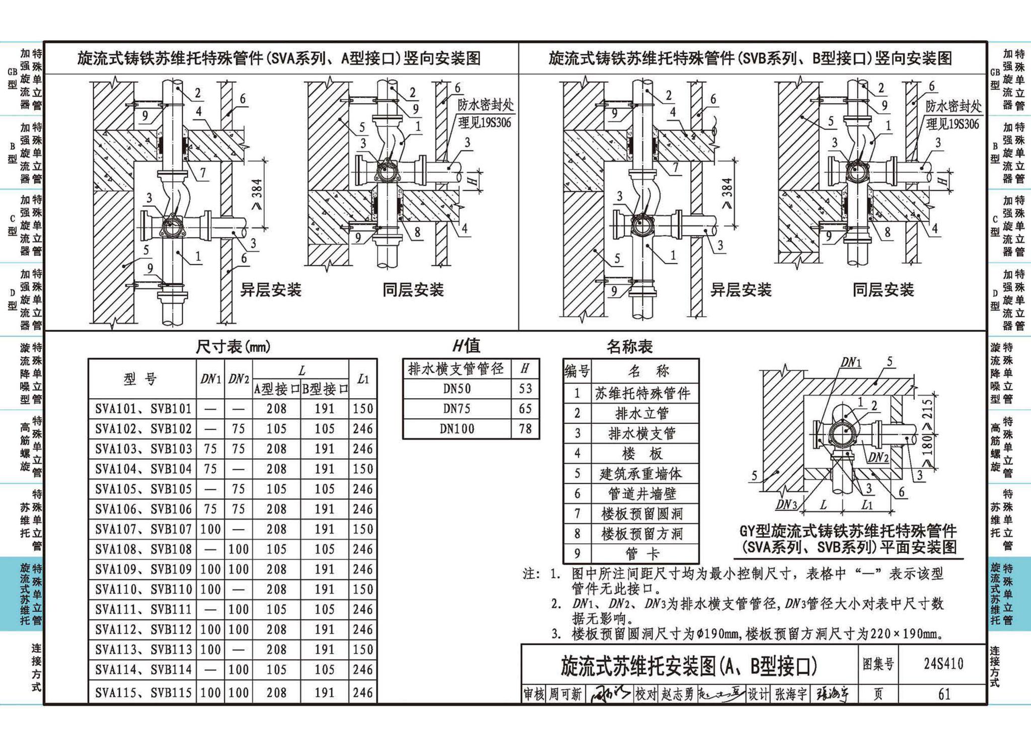 24S410--建筑特殊单立管排水系统安装