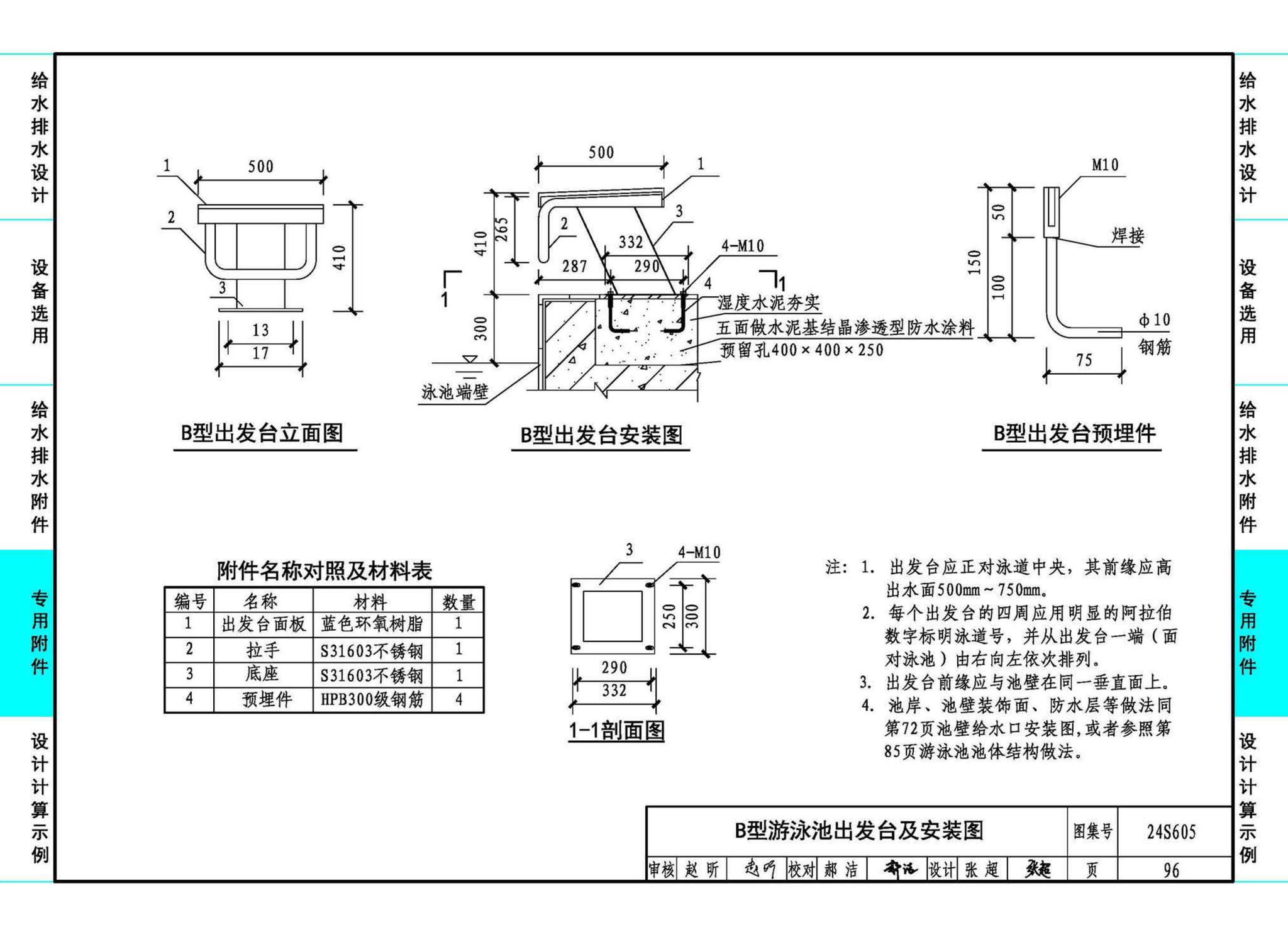 24S605--游泳池给水排水设计及附件安装