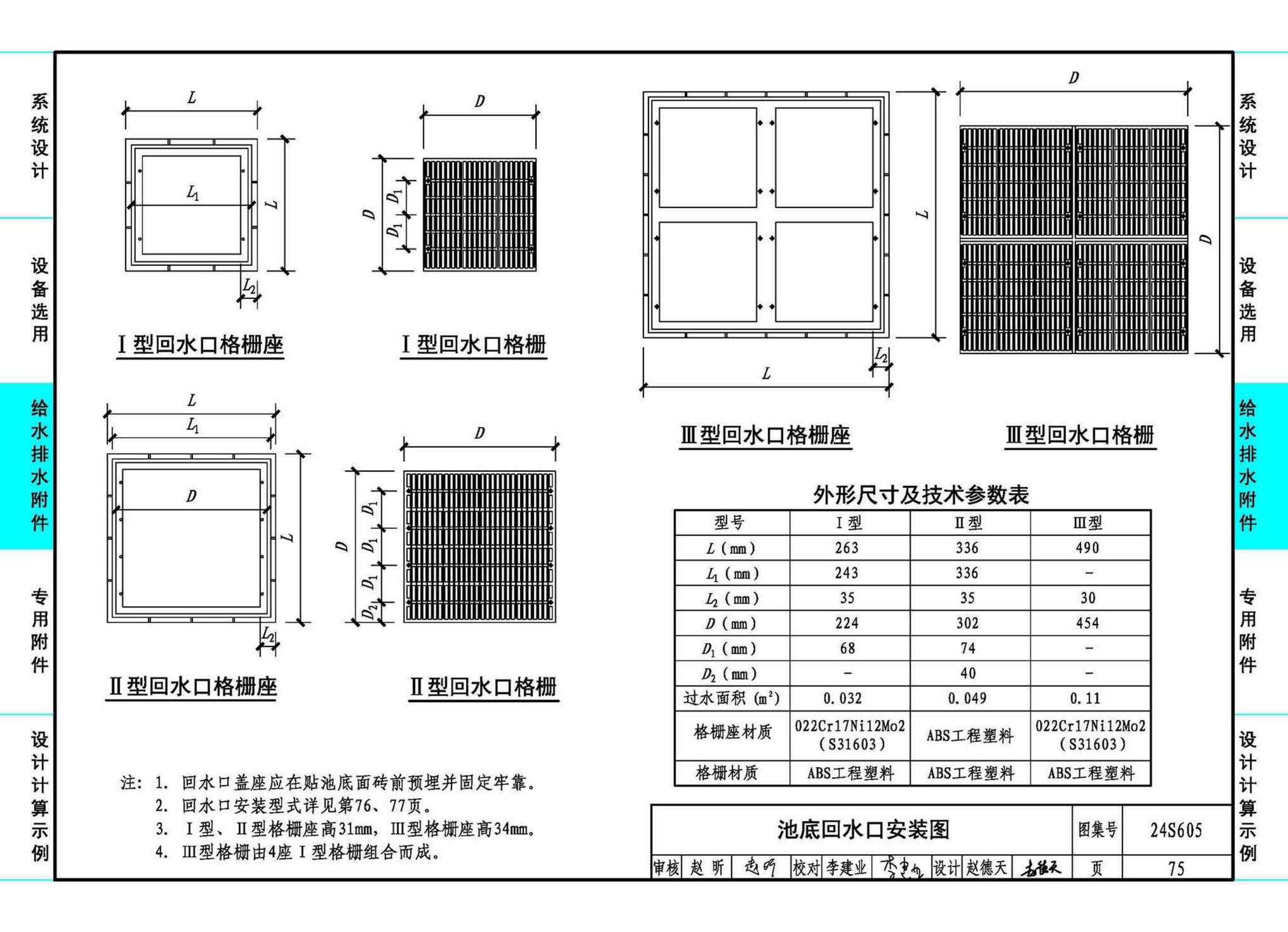 24S605--游泳池给水排水设计及附件安装